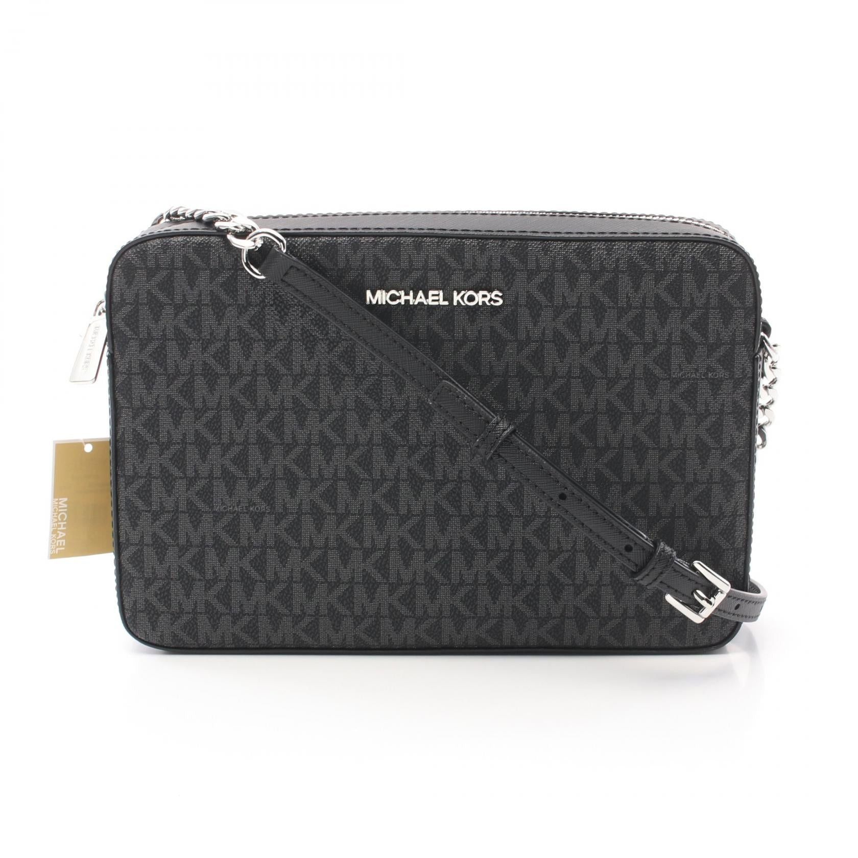 Michael Kors Michael Kors Jet Set Item Items Mk Signature Shoulder Bag Coated Canvas Leather Black Size ONE SIZE - 1 Thumbnail