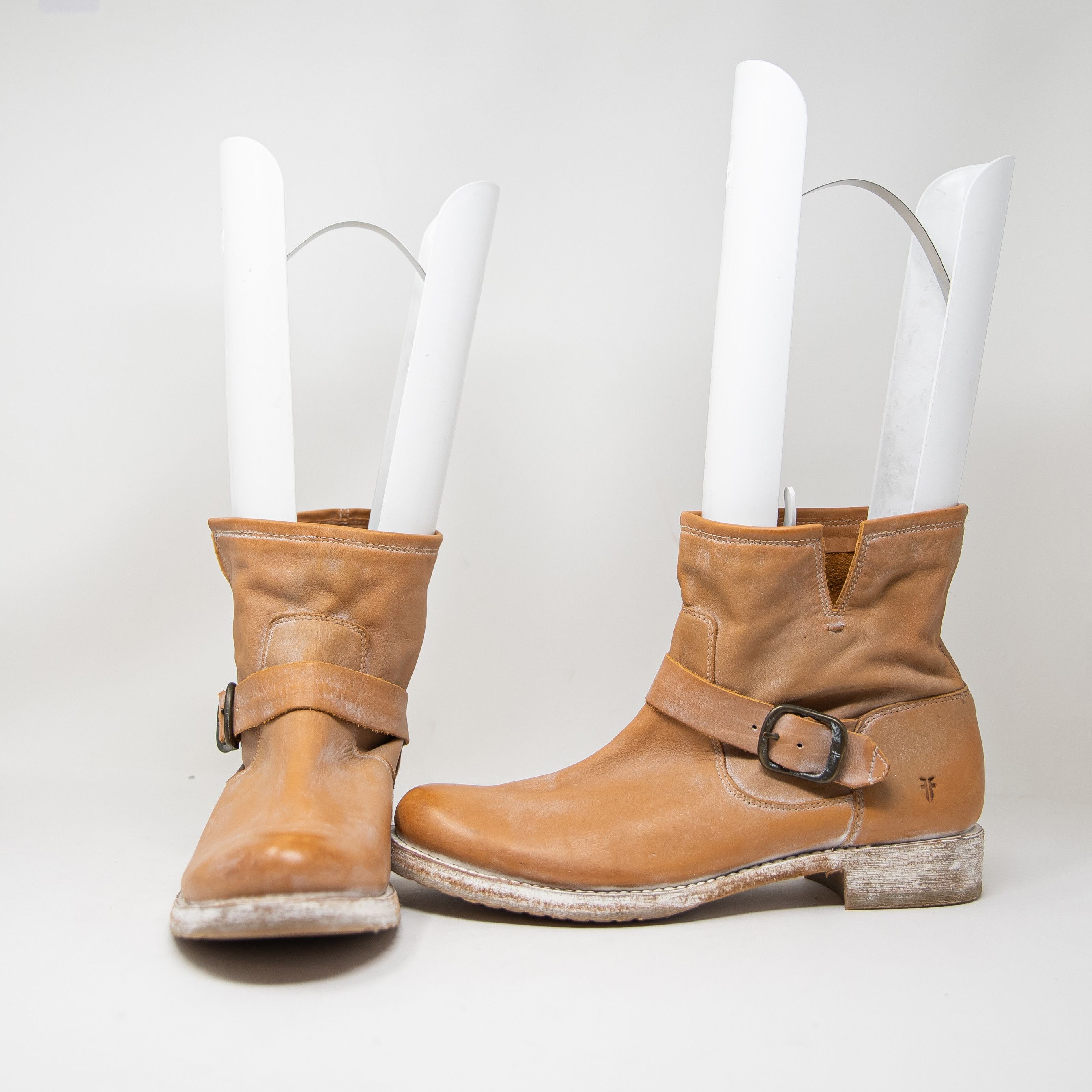 image of Frye Natalie Genuine Leather Ankle Short Pull On Shoes in Tan, Women's (Size 11)
