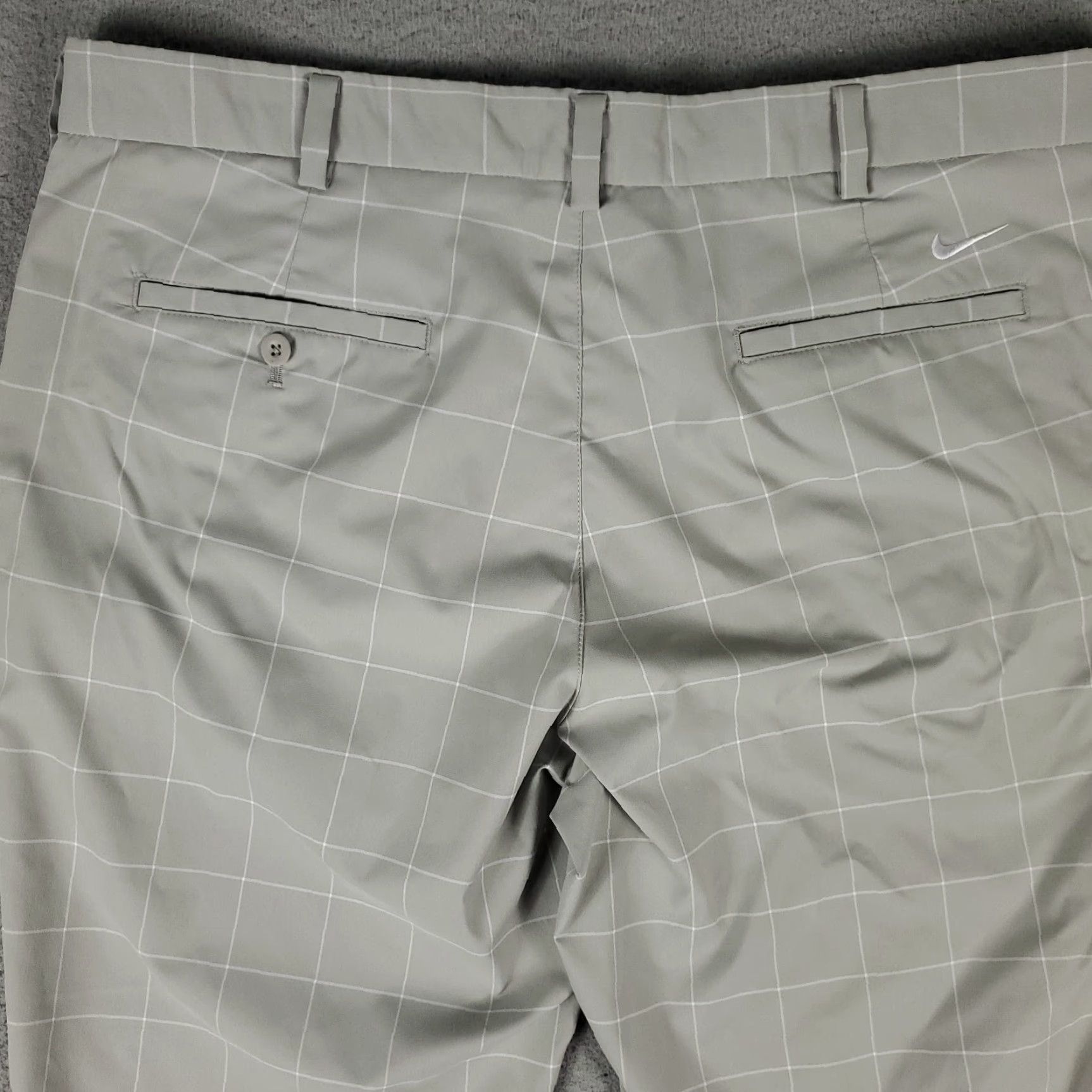 Nike Nike Chino Pants Mens 38x29 Gray Check Dri-Fit Flat Front Golf Trousers Size US 38 / EU 54 - 7 Thumbnail