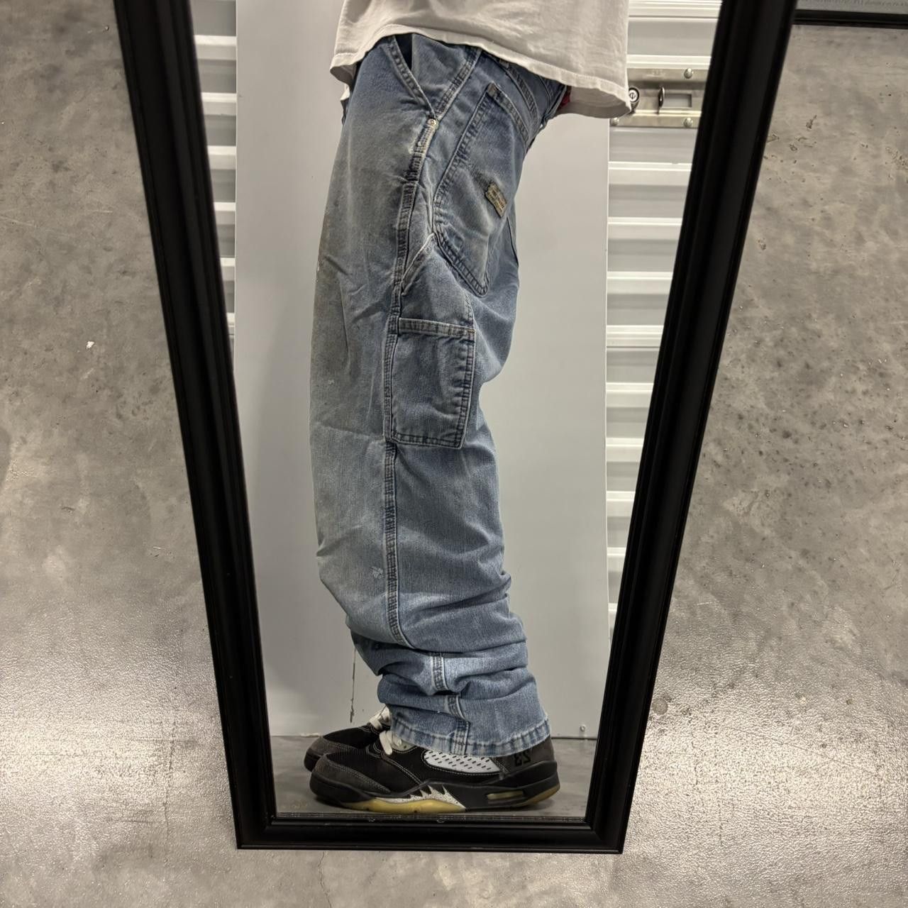 Japanese Brand × Vintage Crazy Vintage Y2K/2000s Baggy Paint Splatter Workwear Carpenter Denim Jeans! Size US 34 / EU 50 - 2 Thumbnail