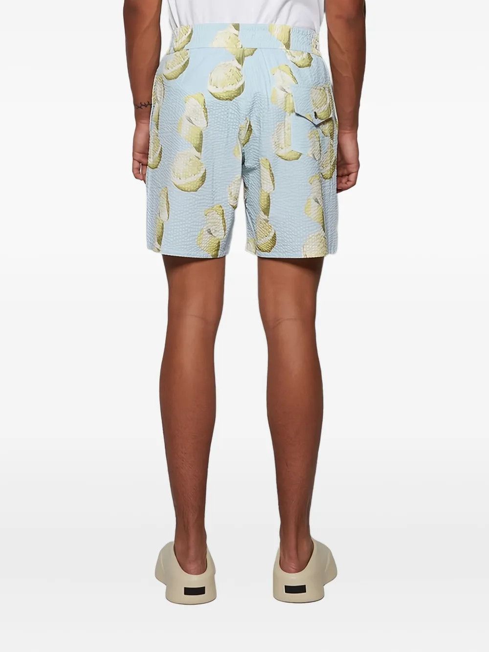 Givenchy o1srvl11e0725 Lemon-Print Seersucker Shorts in Light Blue Size US 32 / EU 48 - 5 Thumbnail