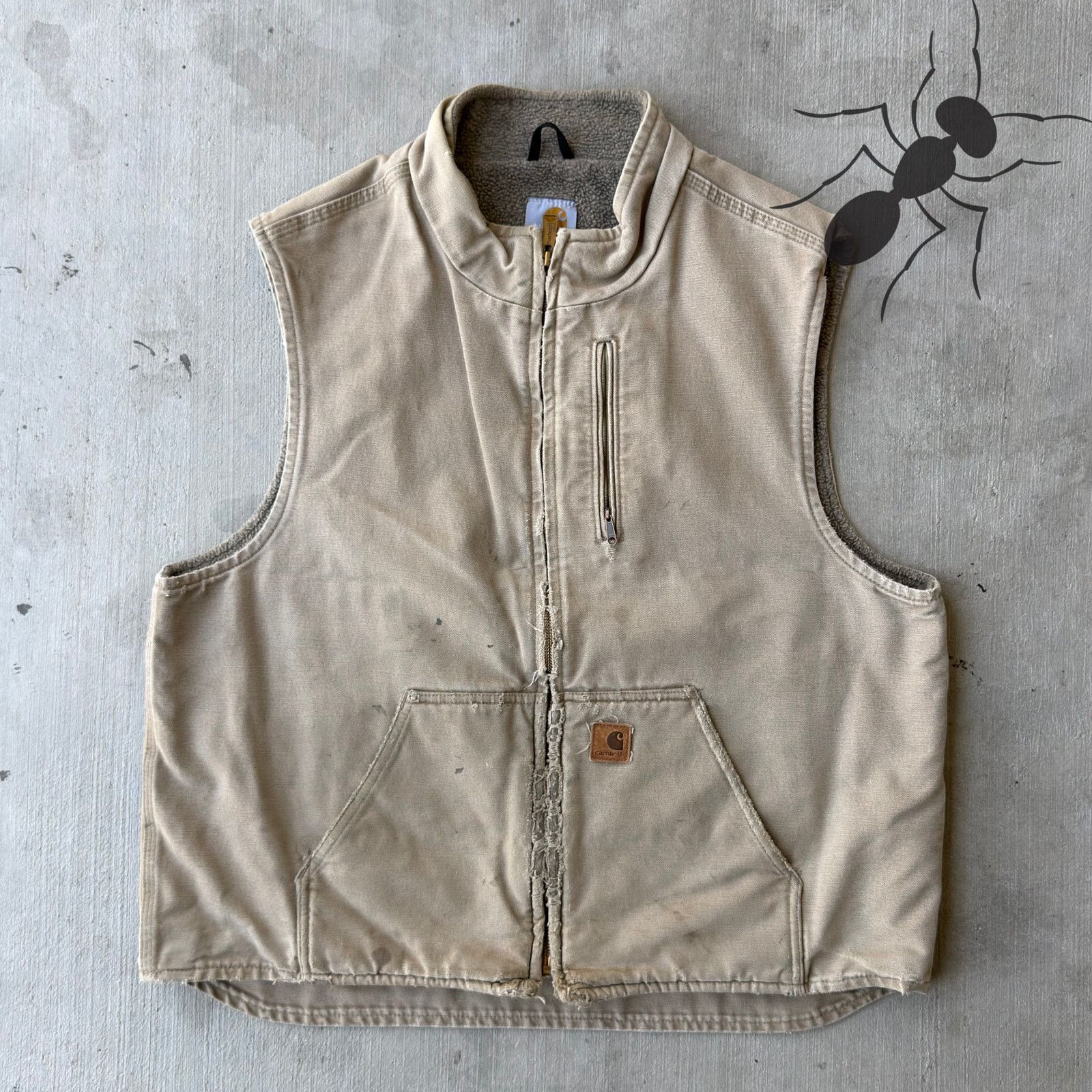 Carhartt × Vintage Carhartt V33 brown Sherpa work wear vest Size US XL / EU 56 / 4 - 1 Thumbnail