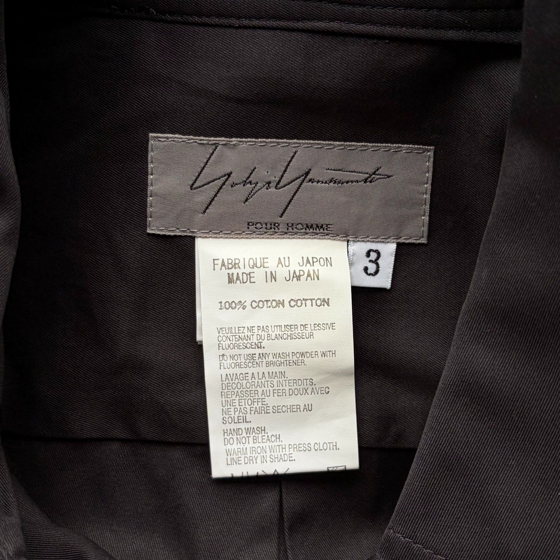 Yohji Yamamoto Yohji Yamamoto 08AW 2043 Leather Collar Logo Shirt Size US L / EU 52-54 / 3 - 7 Thumbnail