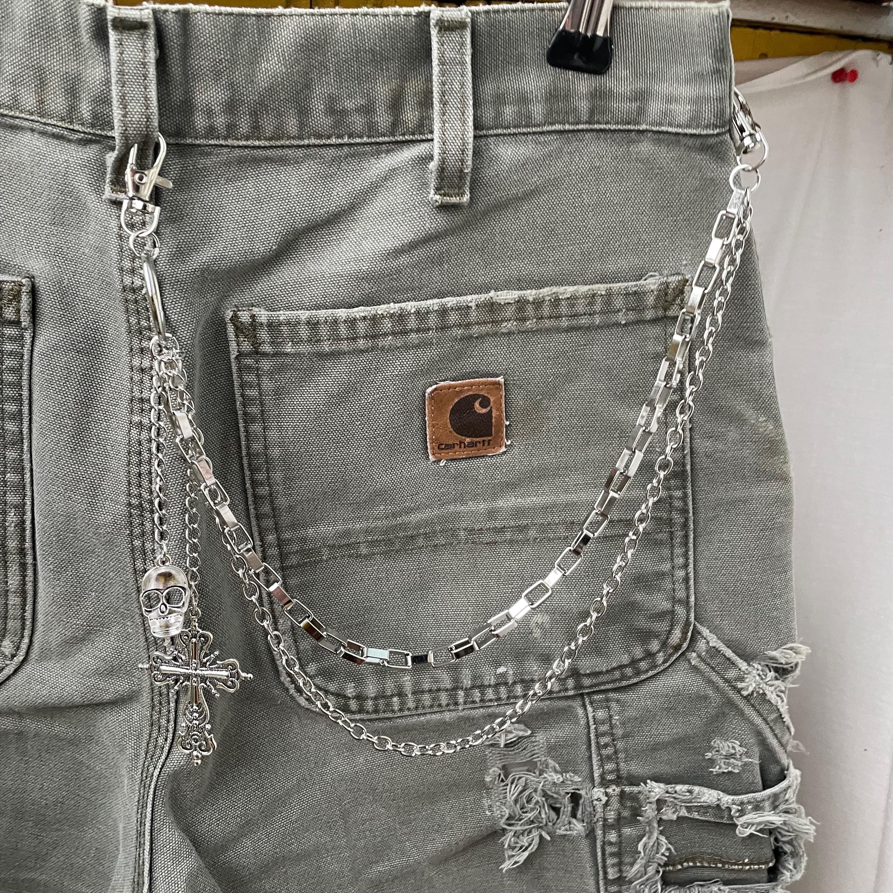 Other Cross Pants Chain streetwear for Men Women y2k ,Jeans Chain Size ONE SIZE - 2 Thumbnail