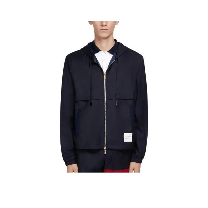 Thom Browne Thom Browne Navy Hooded Zip Jacket -2507 Size US M / EU 48-50 / 2 - 1 Thumbnail