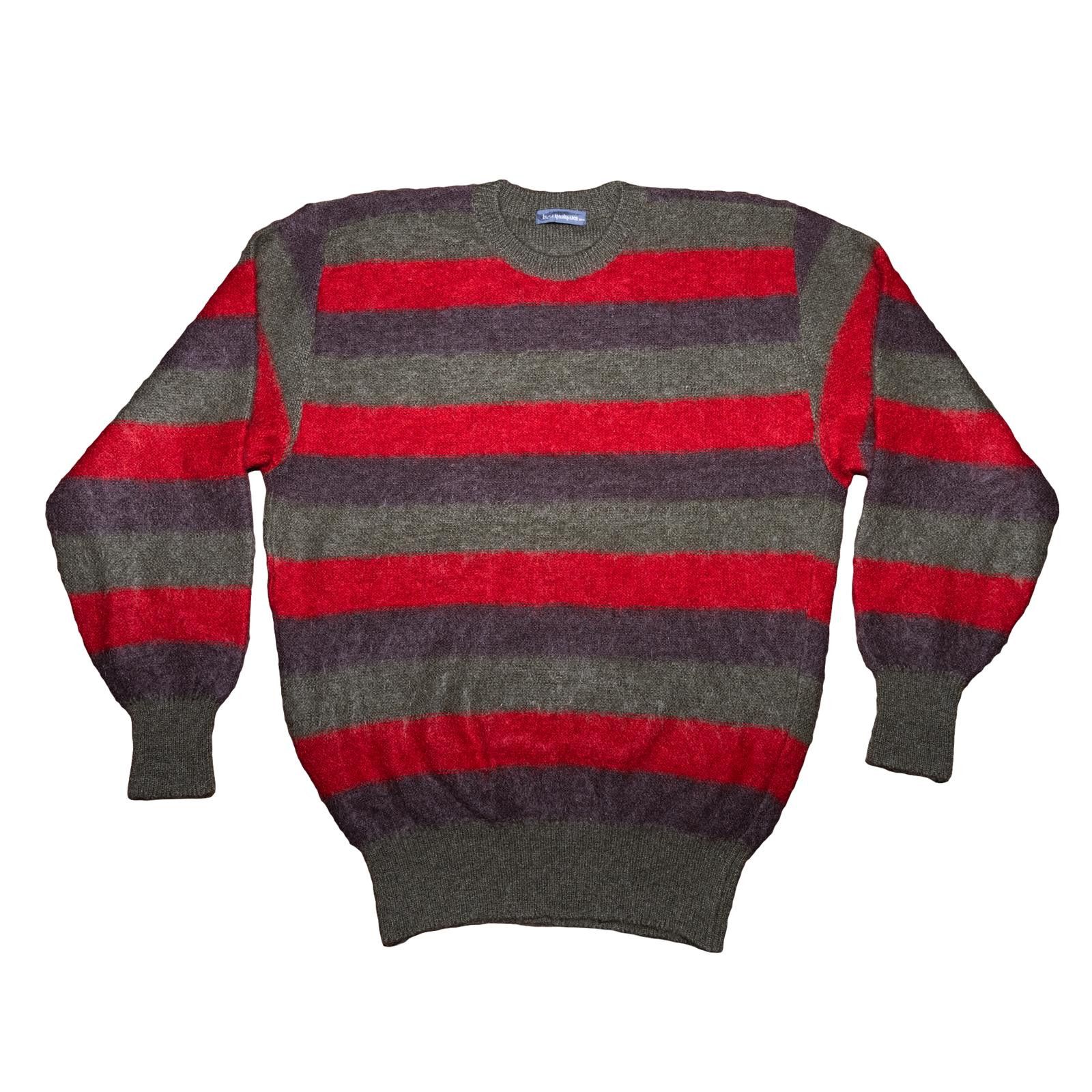 Issey Miyake 1980s Issey Miyake Mohair Wool Striped Sweater Size US L / EU 52-54 / 3 - 1 Thumbnail