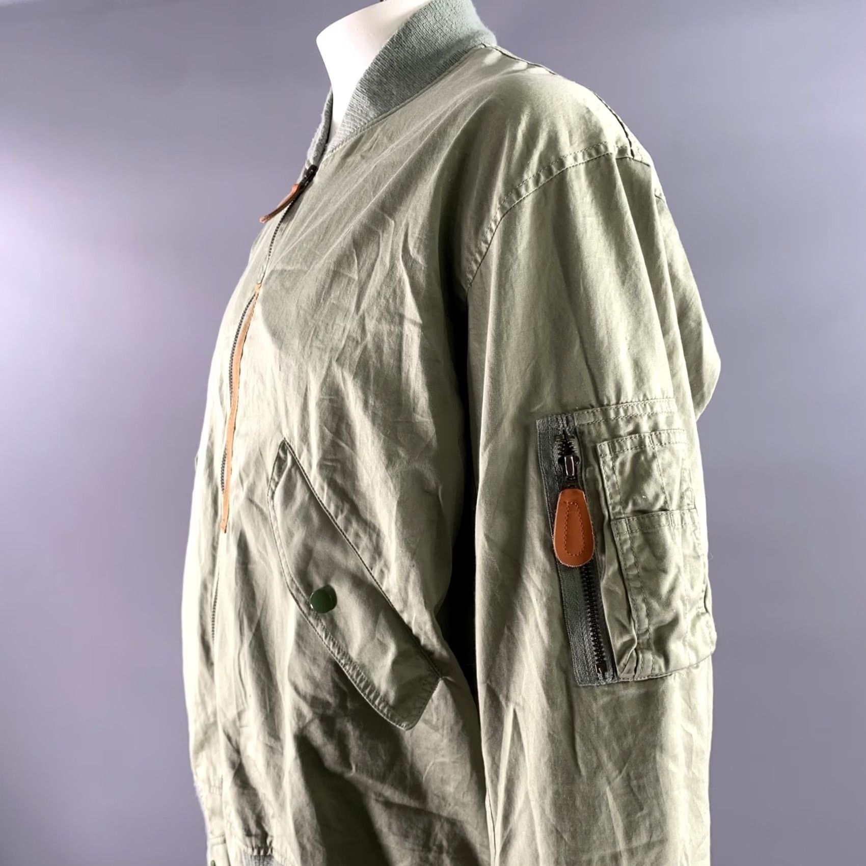 Beams Plus BEAMS PLUS XL Green Sage Cotton Bomber Jacket Mens Size US XL / EU 56 / 4 - 2 Thumbnail