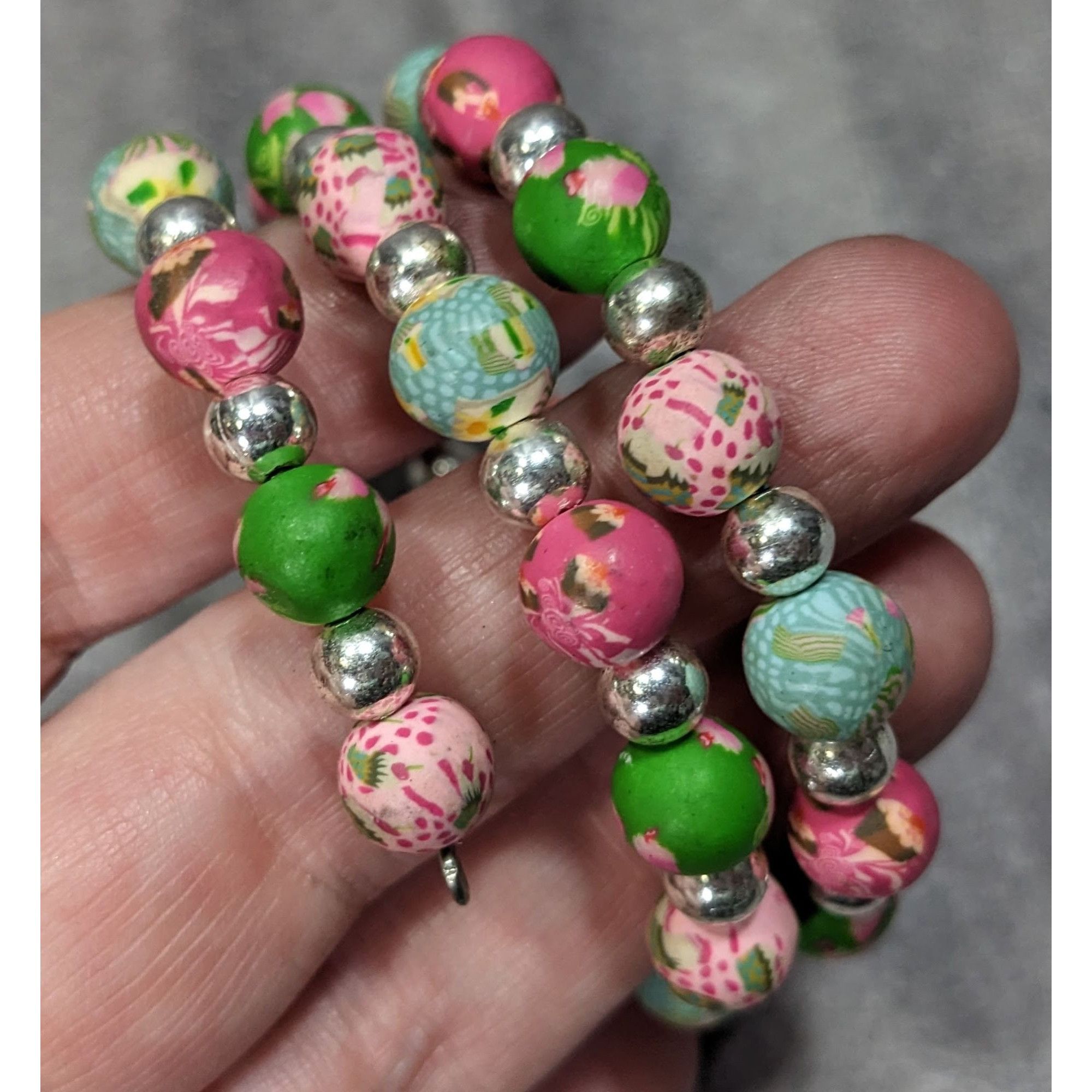 Other Viva Beads Pink And Green Cupcake Polymer Clay Beaded Coil B Size ONE SIZE - 6 Thumbnail