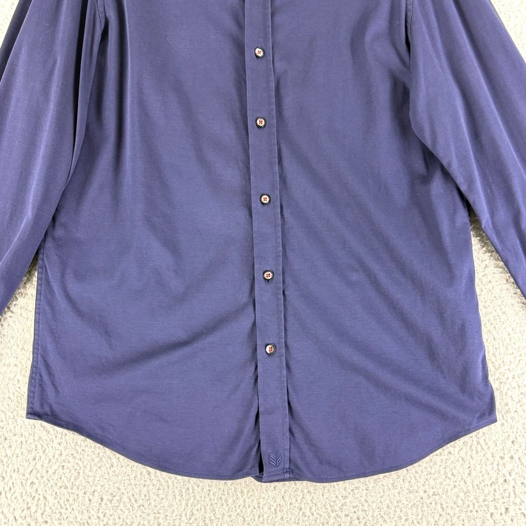 Vintage Buttercloth Button-Up Shirt Men L Blue Long Sleeve Knit Regular Fit Cotton Size US L / EU 52-54 / 3 - 4 Thumbnail