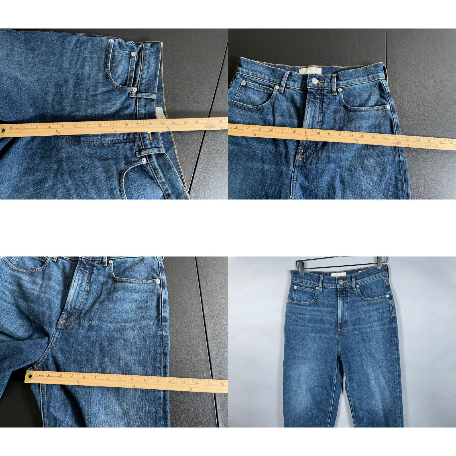 Everlane Everlane High Rise Straight Leg Jeans Women's 29 Blue Denim Regular Fit Size 29" - 8 Thumbnail