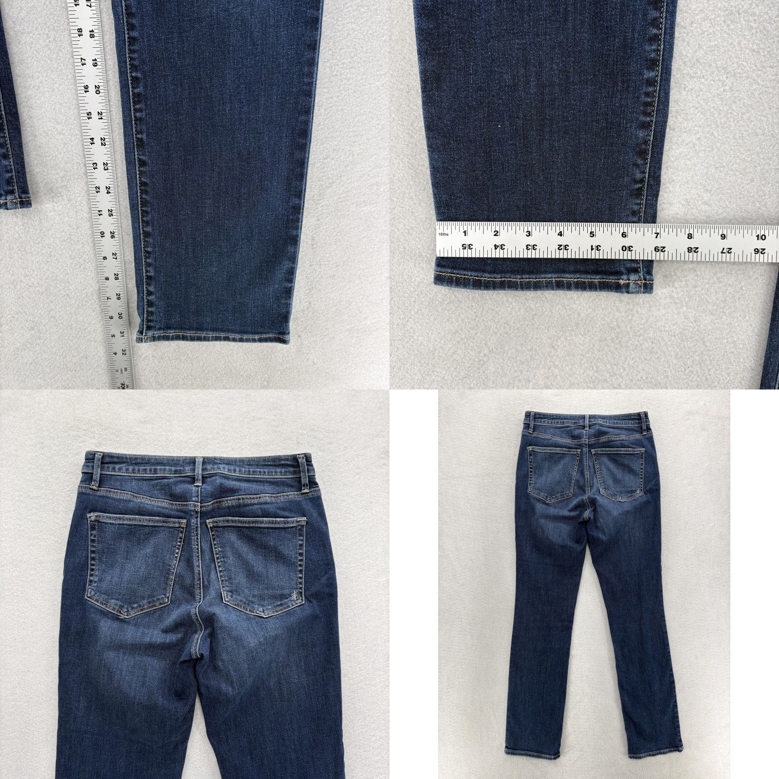 Silver Jeans Co. Silver Jeans Womens Slim Straight 30x31 Blue Wash Den­­im Grunge Isbister Straight Jeans Size 30" / US 8 / IT 44 - 8 Thumbnail