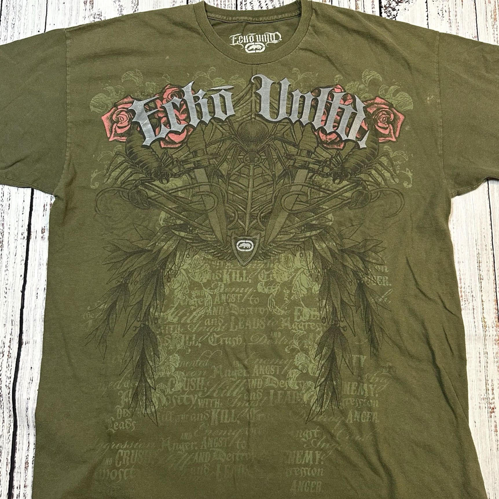 Ecko Unltd. ECKO UNLTD Vendetta MMA Collab Grunge Street Graphic Print Shirt Cotton Men XL Size US XL / EU 56 / 4 - 4 Thumbnail