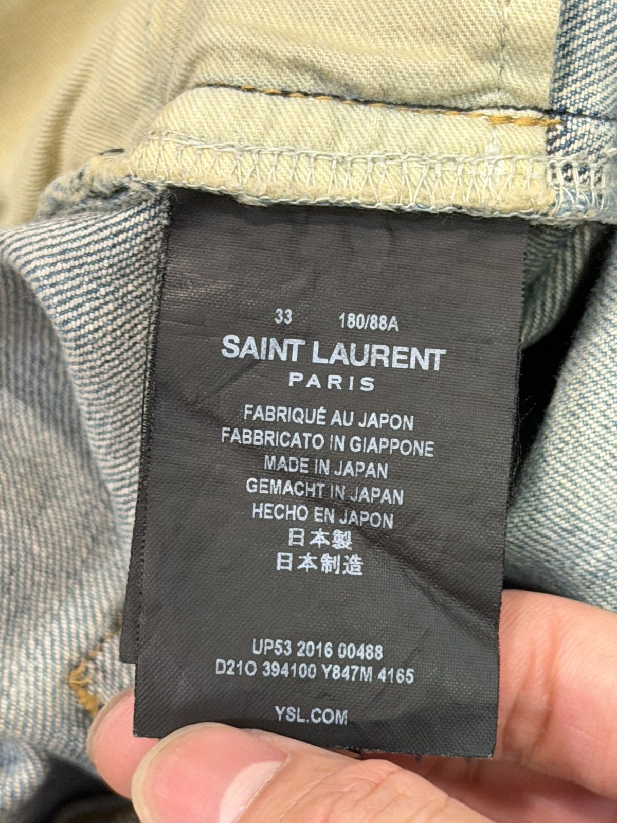 Saint Laurent Paris FW16 Repaired Lightwash D02 Denim Jeans 33 Size US 34 / EU 50 - 7 Thumbnail