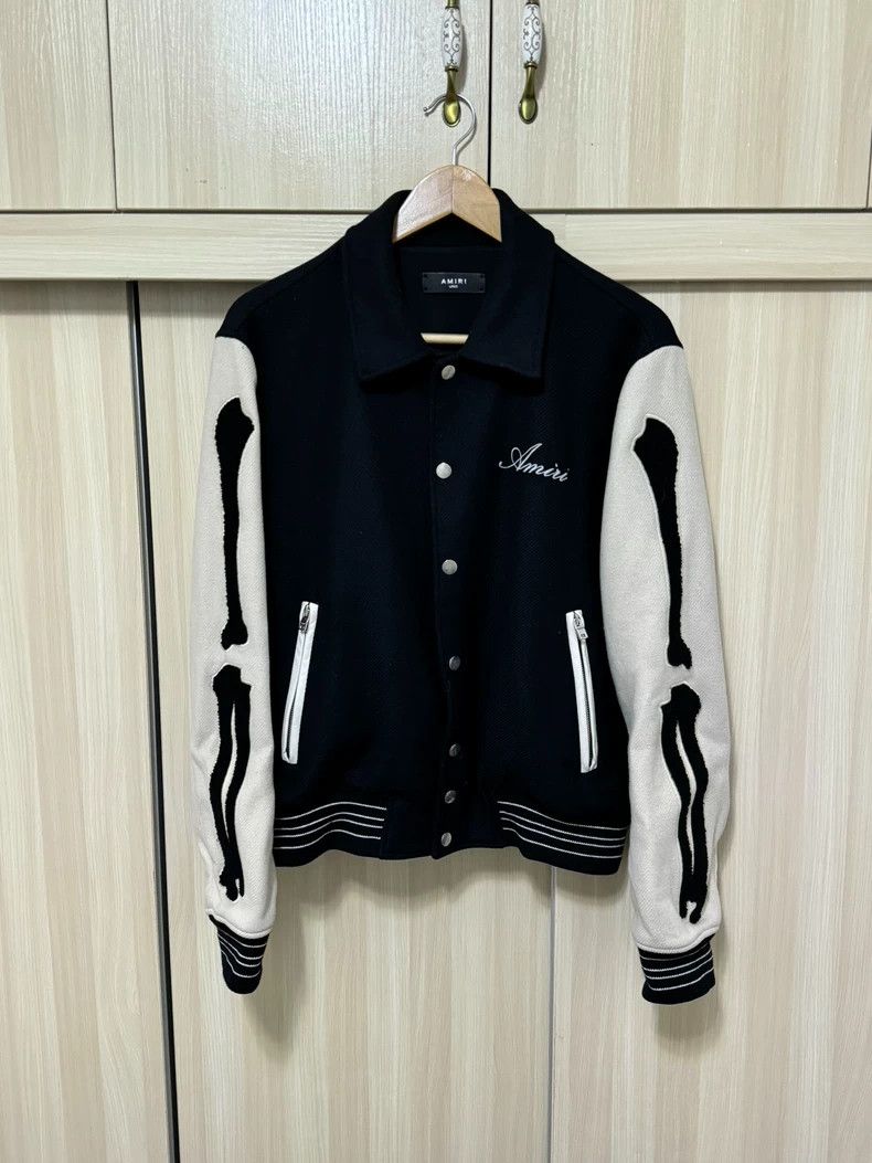 Amiri Amiri Bone Embroidered Baseball Jacket Size US L / EU 52-54 / 3 - 1 Thumbnail