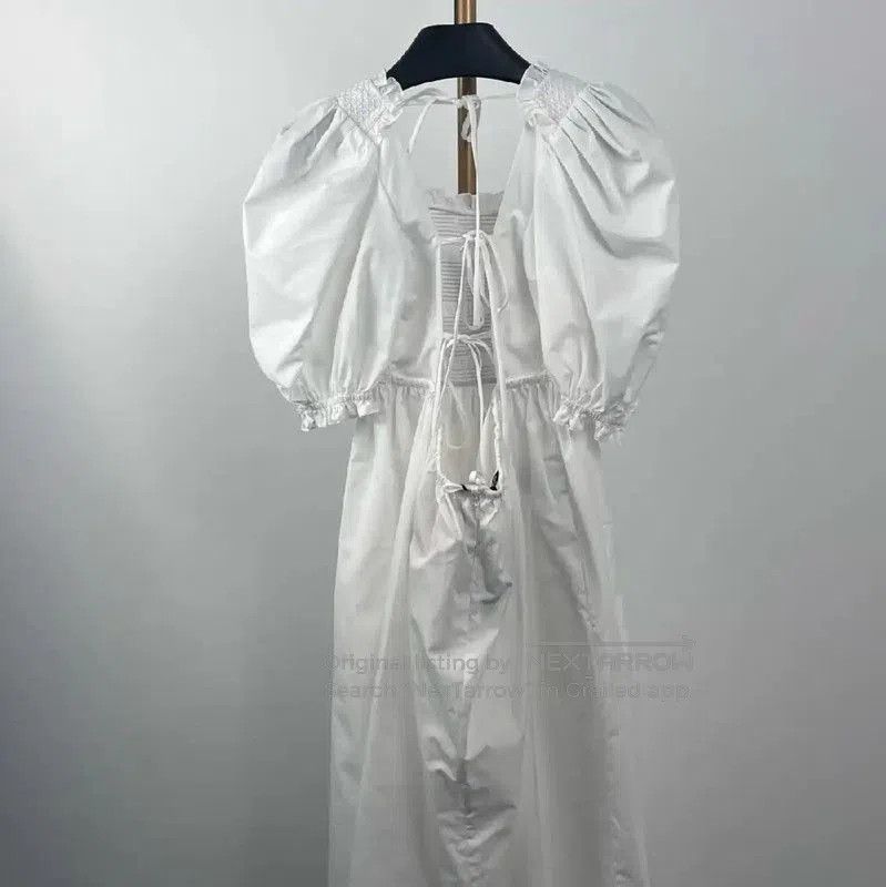 Miu Miu Miu Miu White Cotton Dress for Women . Size L / US 10 / IT 46 - 2 Thumbnail