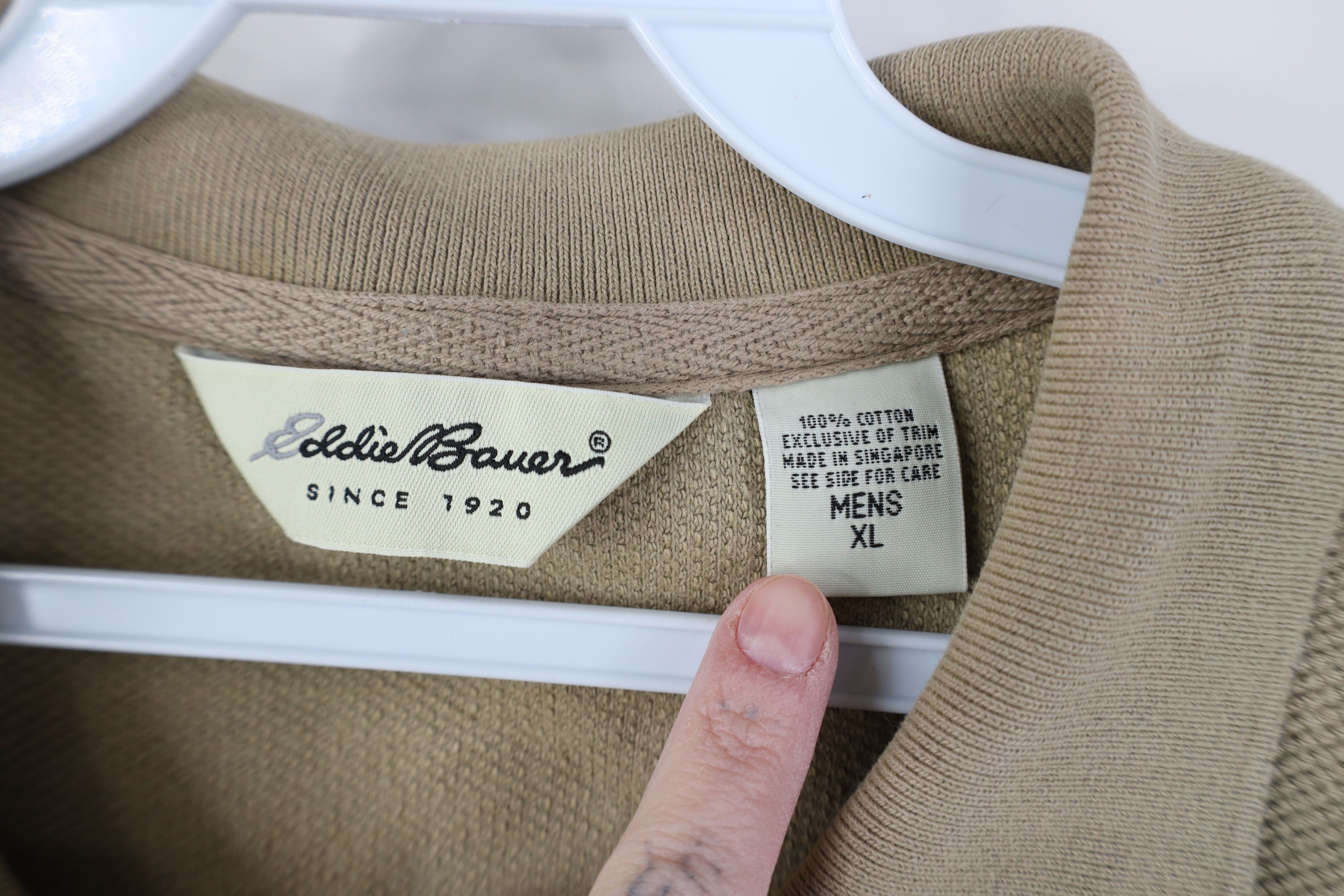 Eddie Bauer Vintage 90s Eddie Bauer Cotton Thermal Knit Long Sleeve Polo Size US XL / EU 56 / 4 - 5 Thumbnail