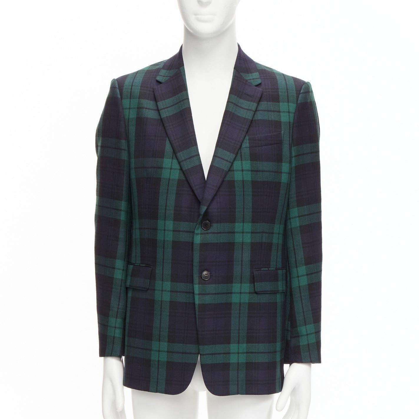 Valentino VALENTINO 100% virgin wool green blue check preppy schoolboy blazer IT50 L Size 50R - 1 Thumbnail