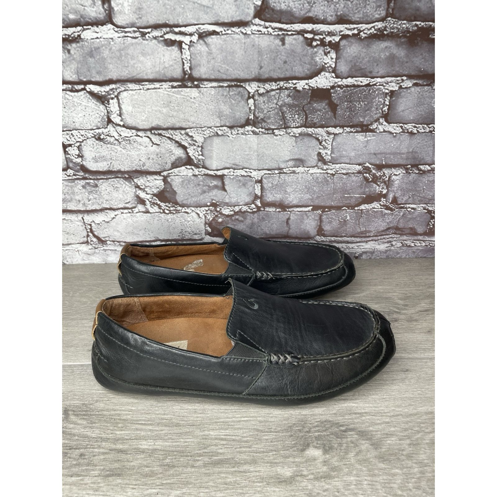 Olukai Olukai Akepa Moc Slip On Loafers Men's size 10.5 Black Leath Size US 10.5 / EU 43-44 - 17 Thumbnail