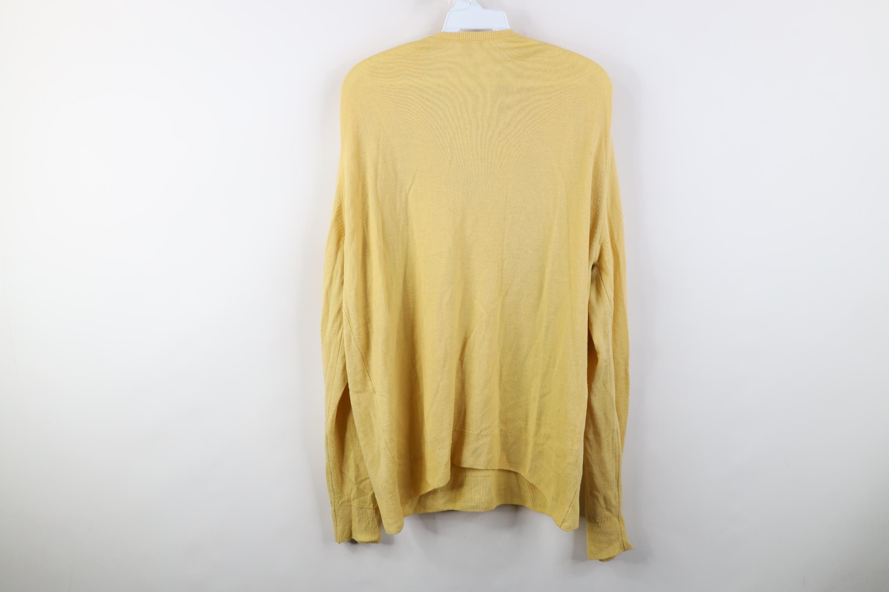Vintage Vintage 70s Streetwear Lambswool Knit V-Neck Sweater Yellow Size US XL / EU 56 / 4 - 15 Thumbnail