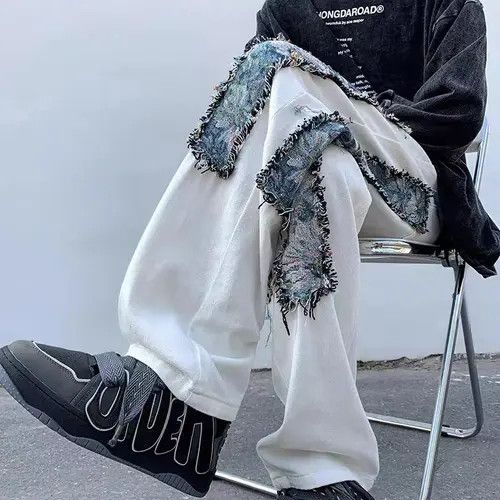 VIBE Street patchwork contrast embroidered heavyweight jeans Size US 30 / EU 46 - 5 Thumbnail