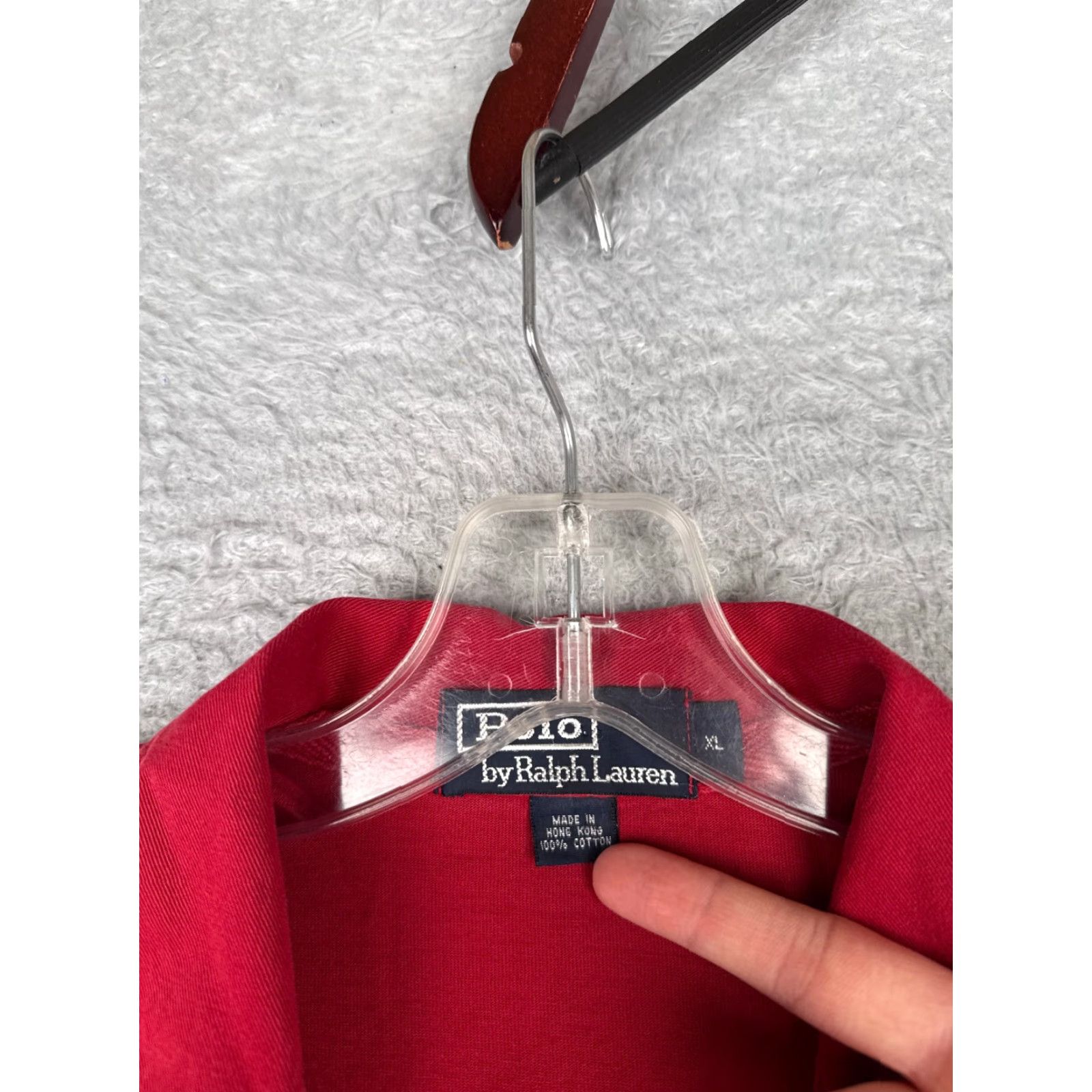 Ralph Lauren VINTAGE Ralph Lauren Polo Shirt Men XL Red Cotton Long Sleeve Size US XL / EU 56 / 4 - 7 Thumbnail