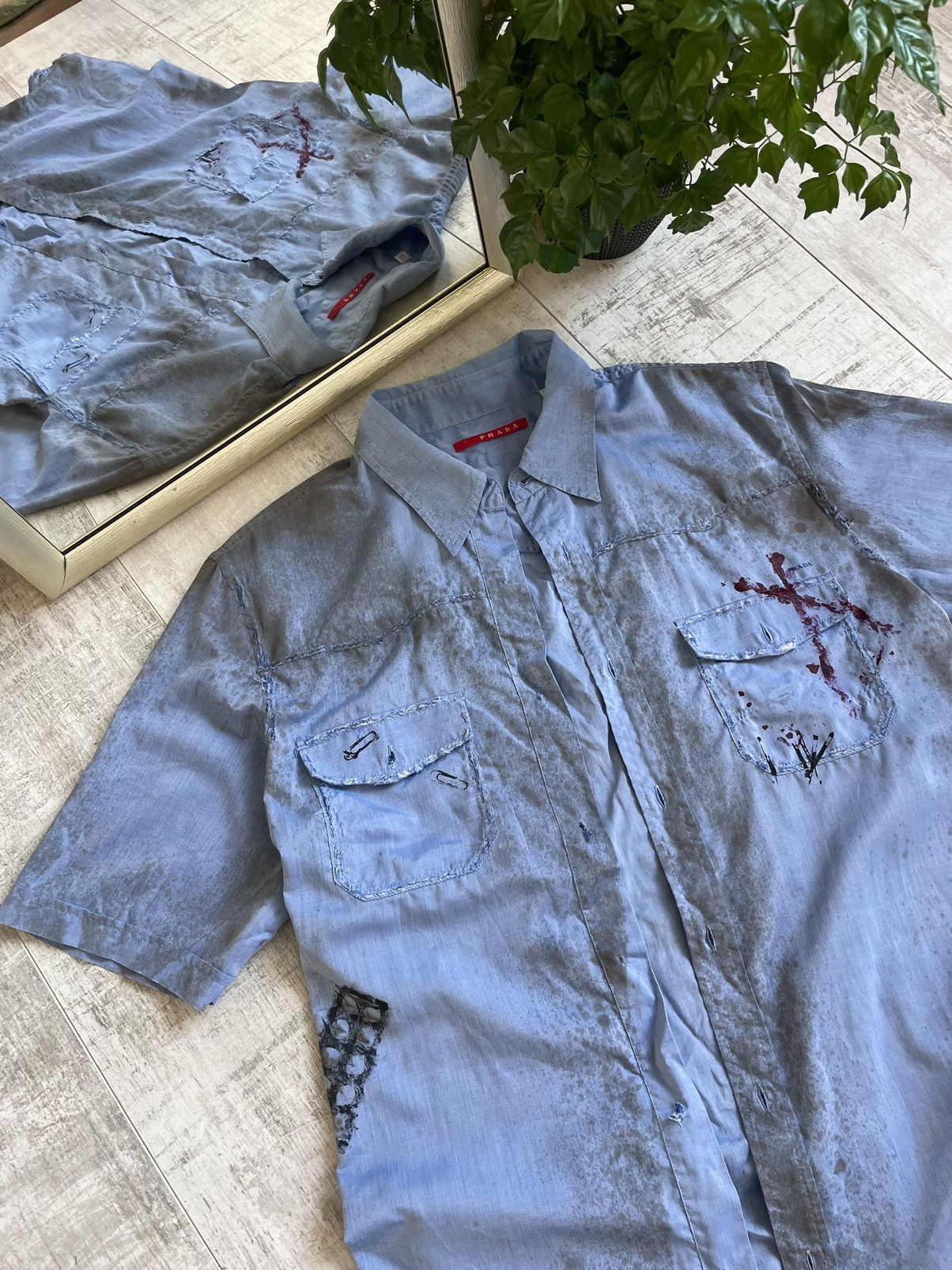Prada × Vintage 💥RARE💥Prada Vintage Shirts Button Up Archive/Custom Tablet Size US M / EU 48-50 / 2 - 3 Thumbnail
