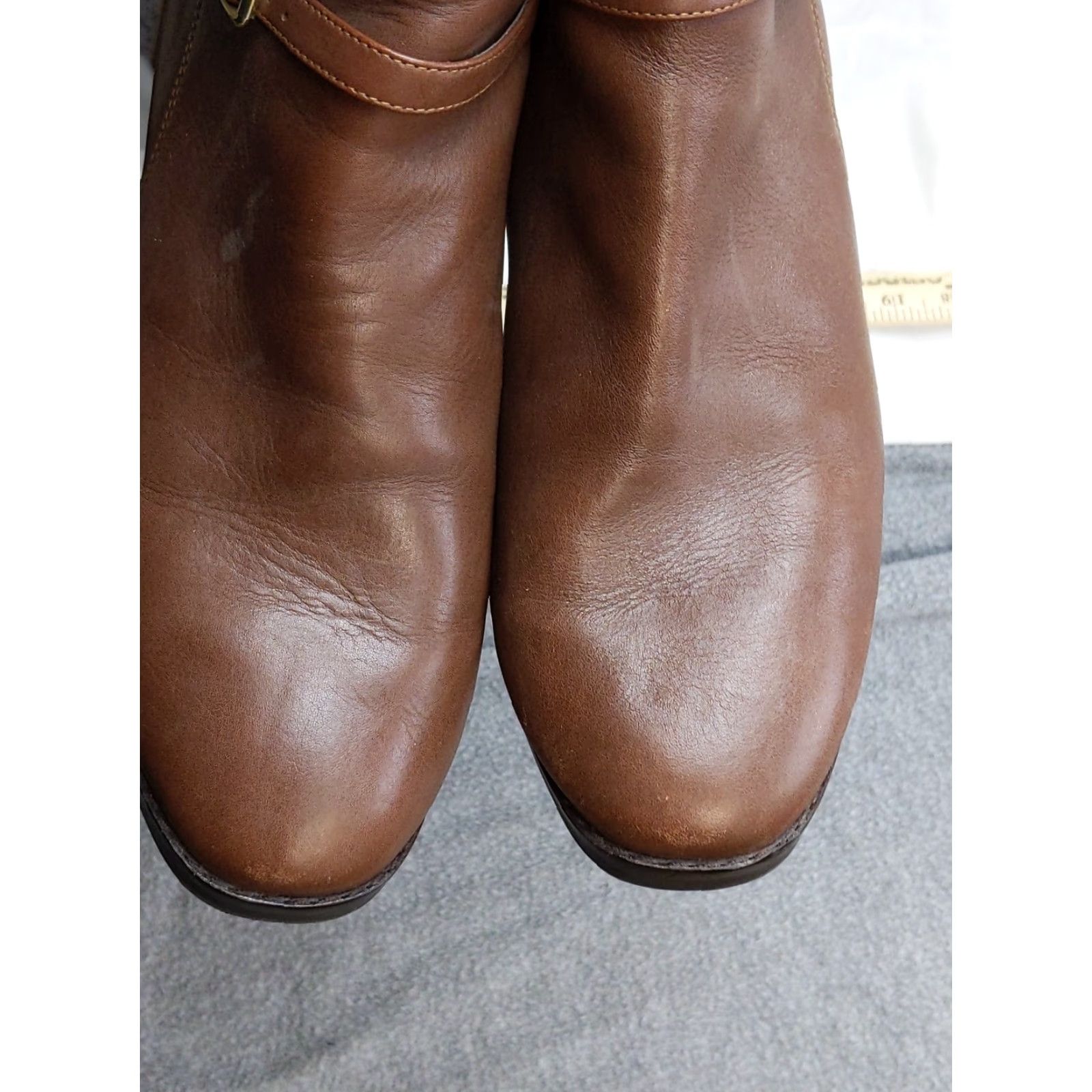 Cole Haan Cole Haan Boots Womens Size 9.5 Brown Leather Ankle Zip Buckle Booties Size US 10 / IT 40 - 4 Thumbnail