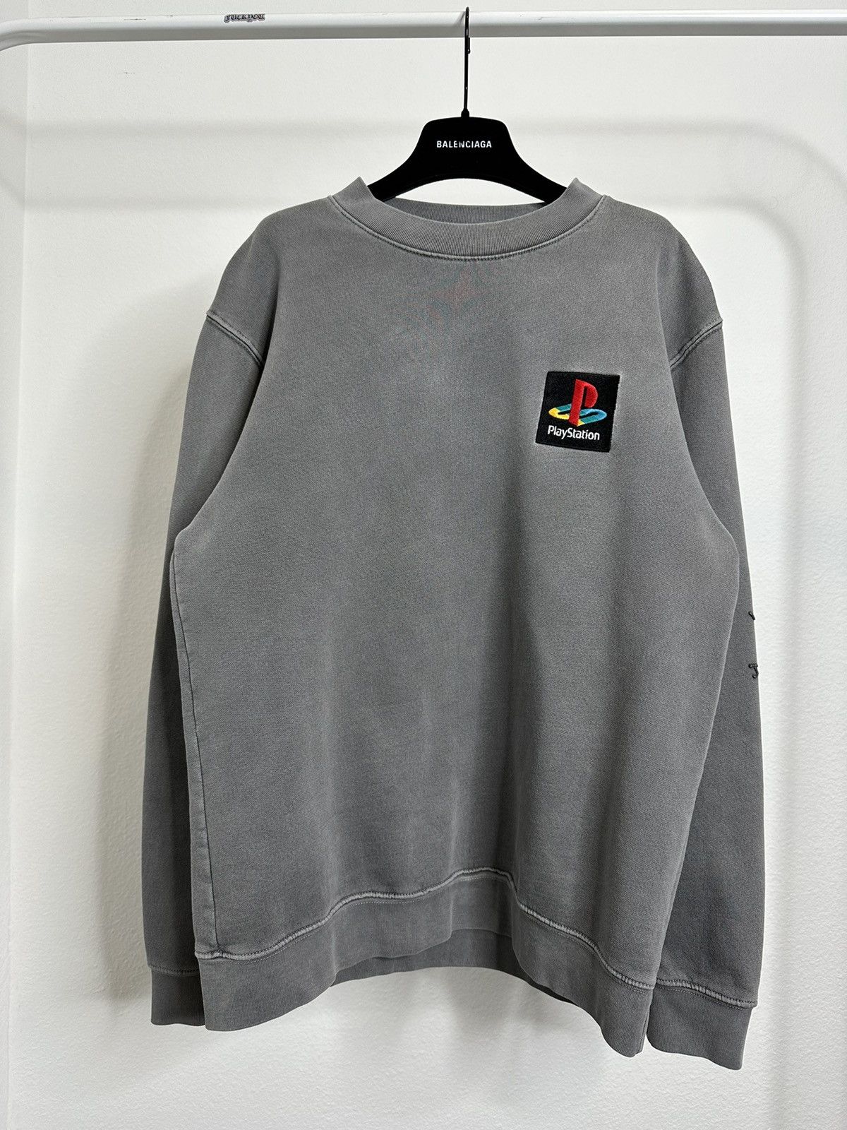image of Playstation Crewneck Sweatshirt Size Medium in Grey, Men's
