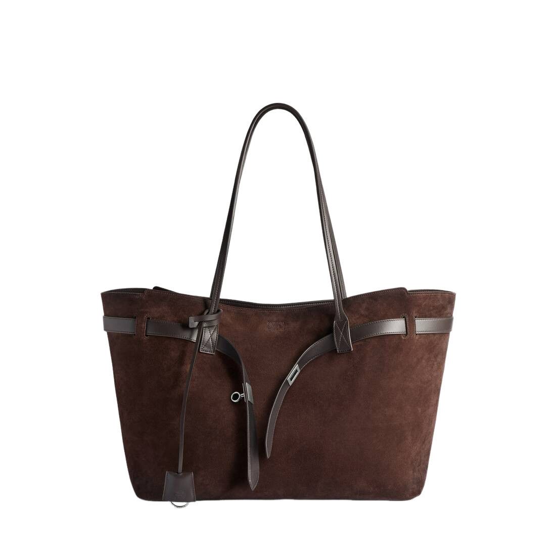 Balenciaga BALENCIAGA Bel Air Large $3650 Light Espresso Suede Tote Bag Size ONE SIZE - 1 Thumbnail