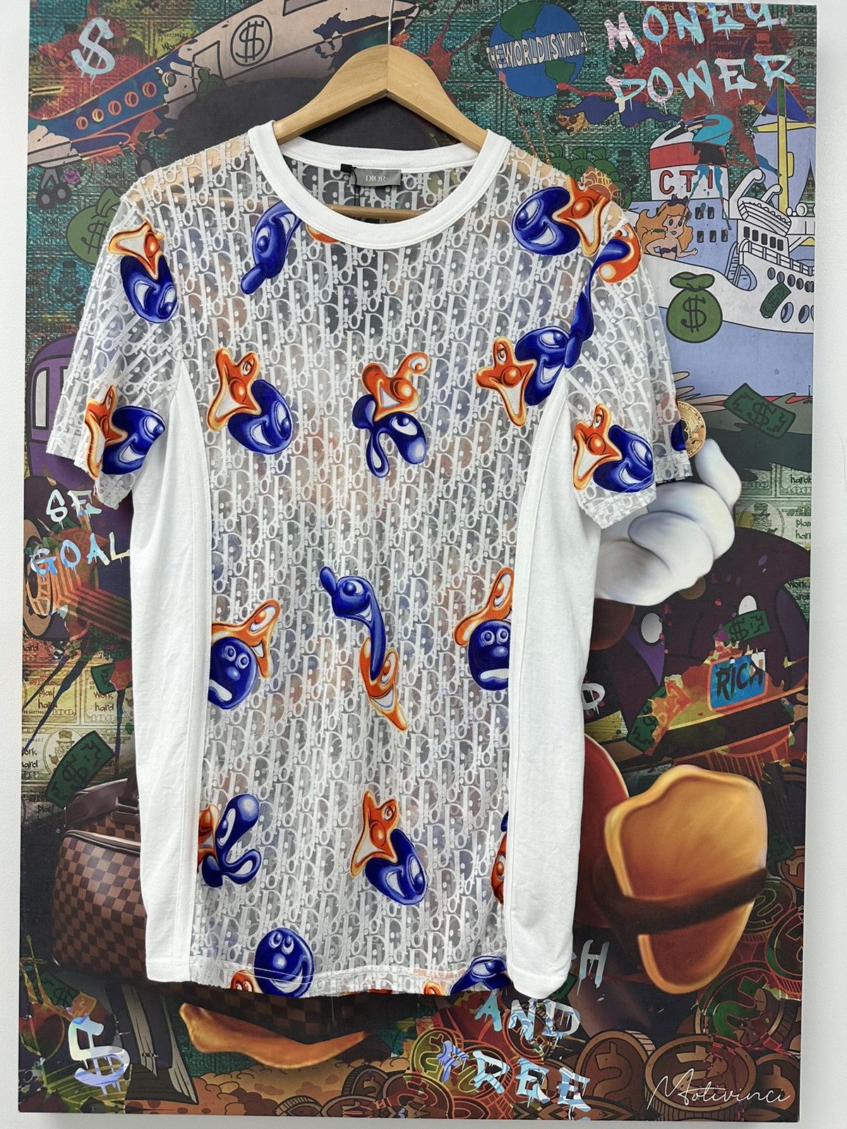 Dior Dior Kenny Scharf See-Thru Oblique Monogram T Shirt | Grailed