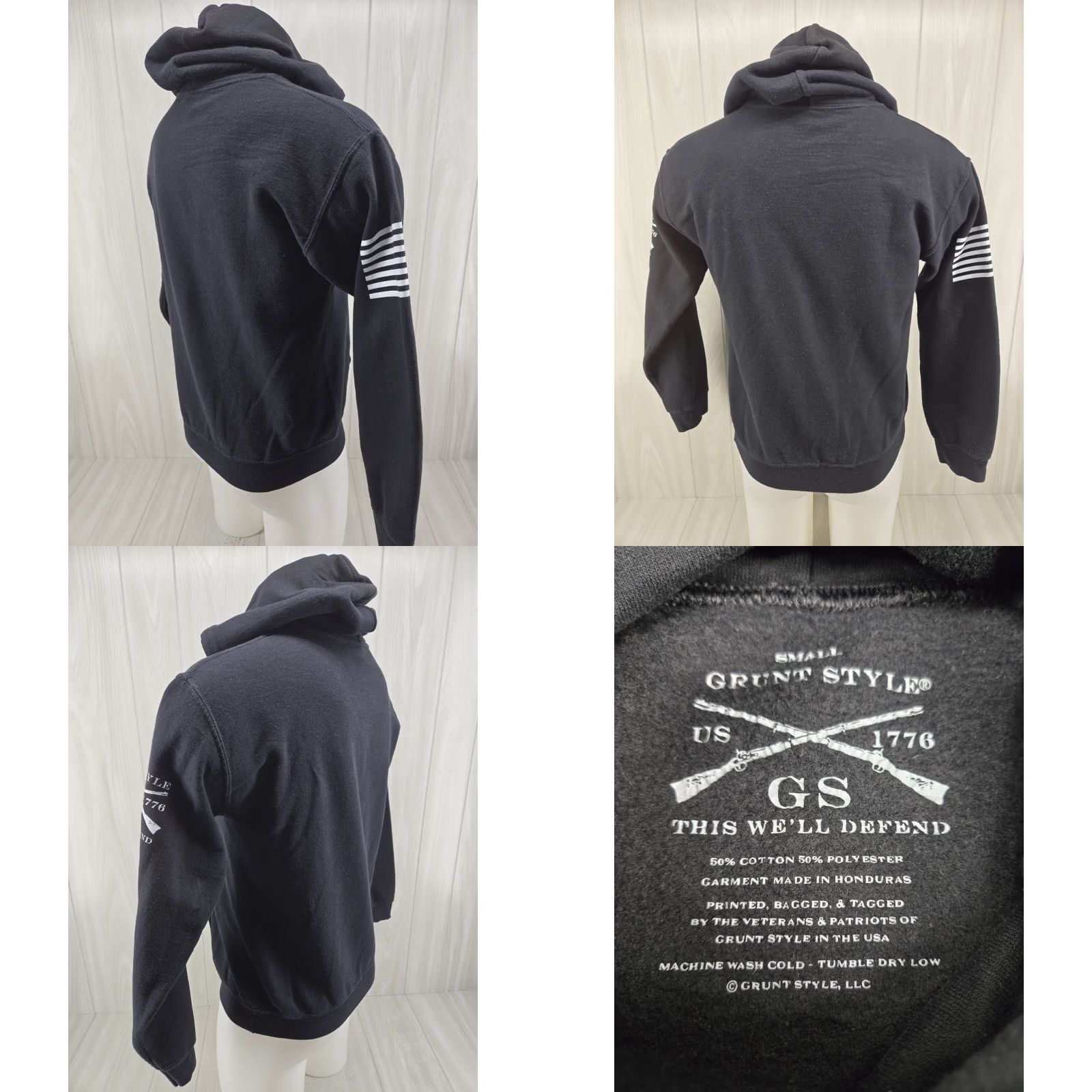 Vintage Grunt Style American Spartan Pullover Hoodie Black Size S Mens Hooded Pockets Graphic Print USA Size US S / EU 44-46 / 1 - 8 Thumbnail