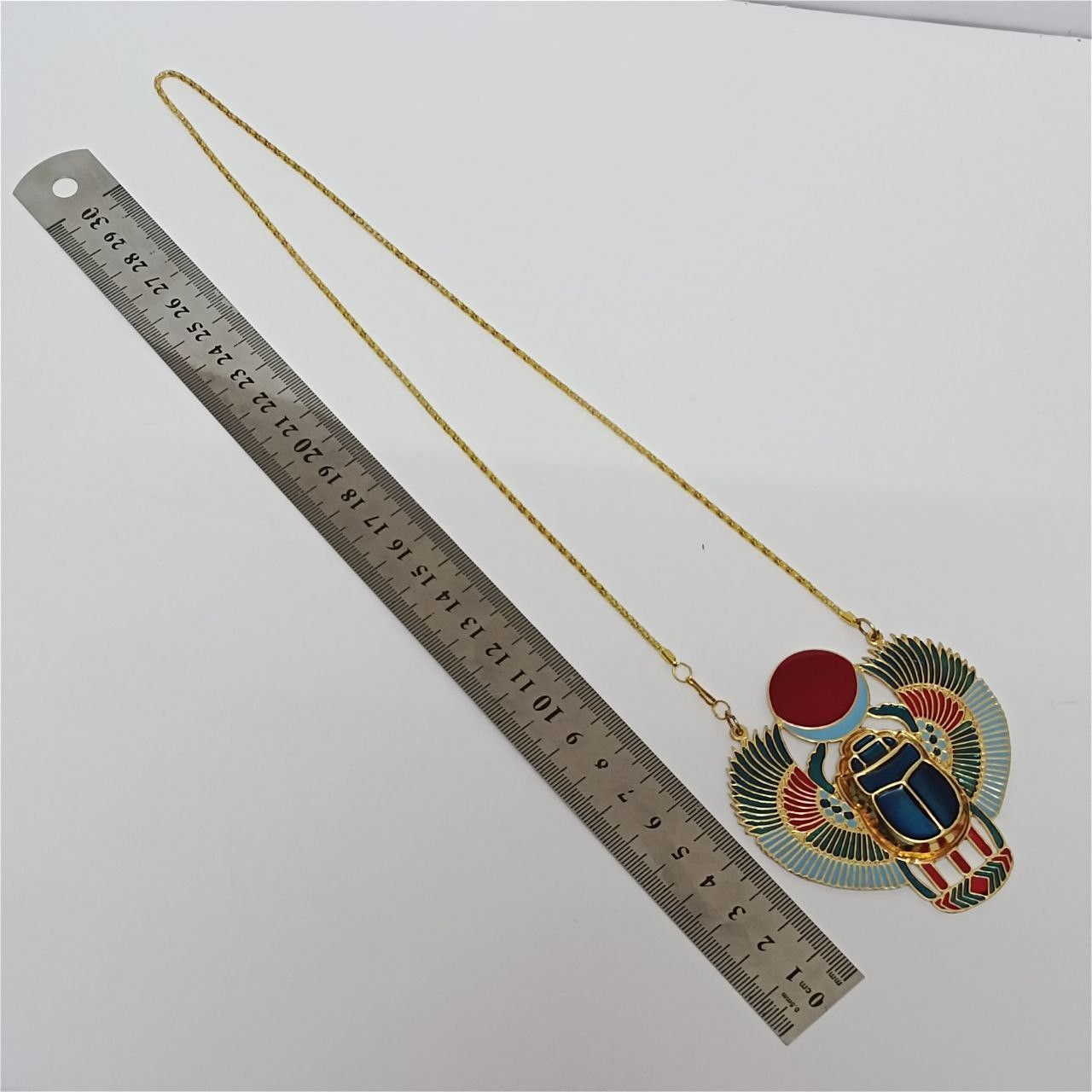 Other Handmade Egyptian scarab necklace with wings red sun disc Size ONE SIZE - 7 Thumbnail