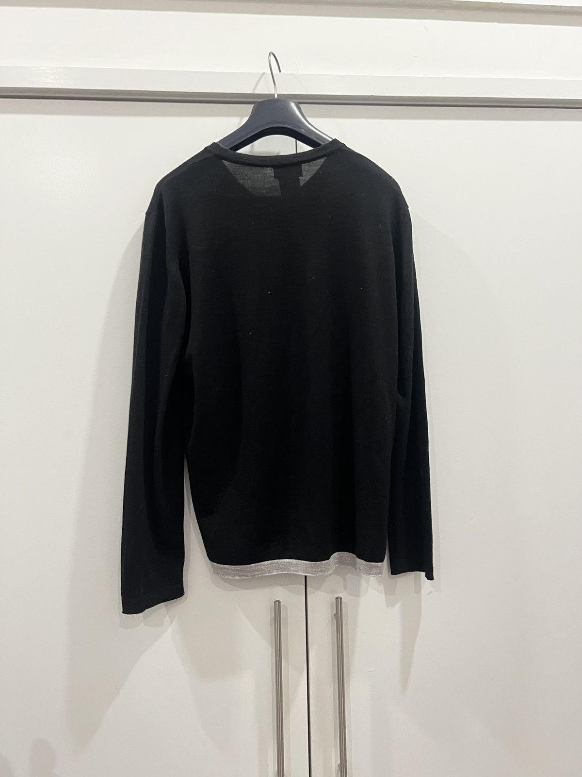 Versace Versace black wool sweater with gray trim Size US M / EU 48-50 / 2 - 4 Thumbnail