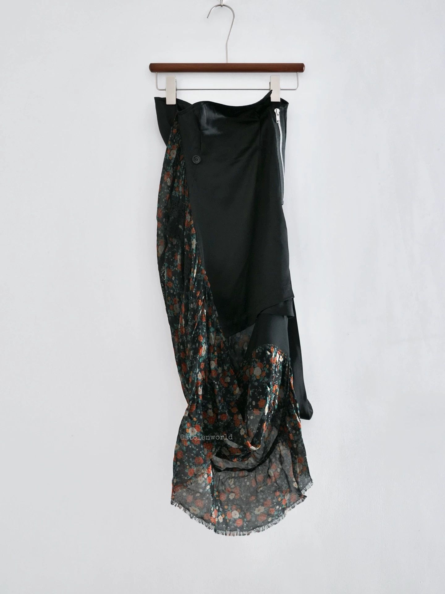 Junya Watanabe Junya Watanabe 07AW Silk Floral Irregular Skirt S Size 26" / US 2 / IT 38 - 3 Thumbnail