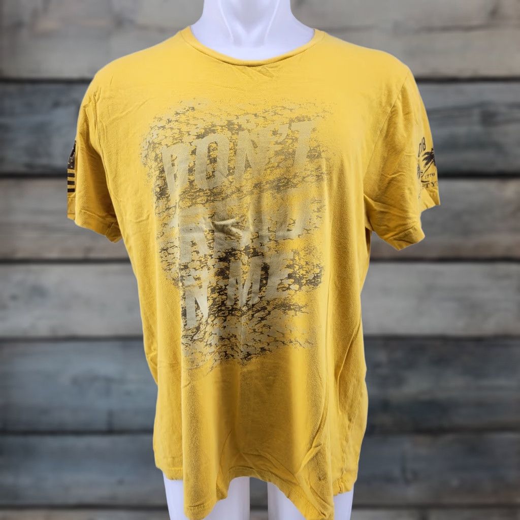Vintage Grunt Style Club Shirt Adult 2XL Yellow Don't Tread On Me Shirt Mens 2XL Yellow Size US XXL / EU 58 / 5 - 1 Thumbnail