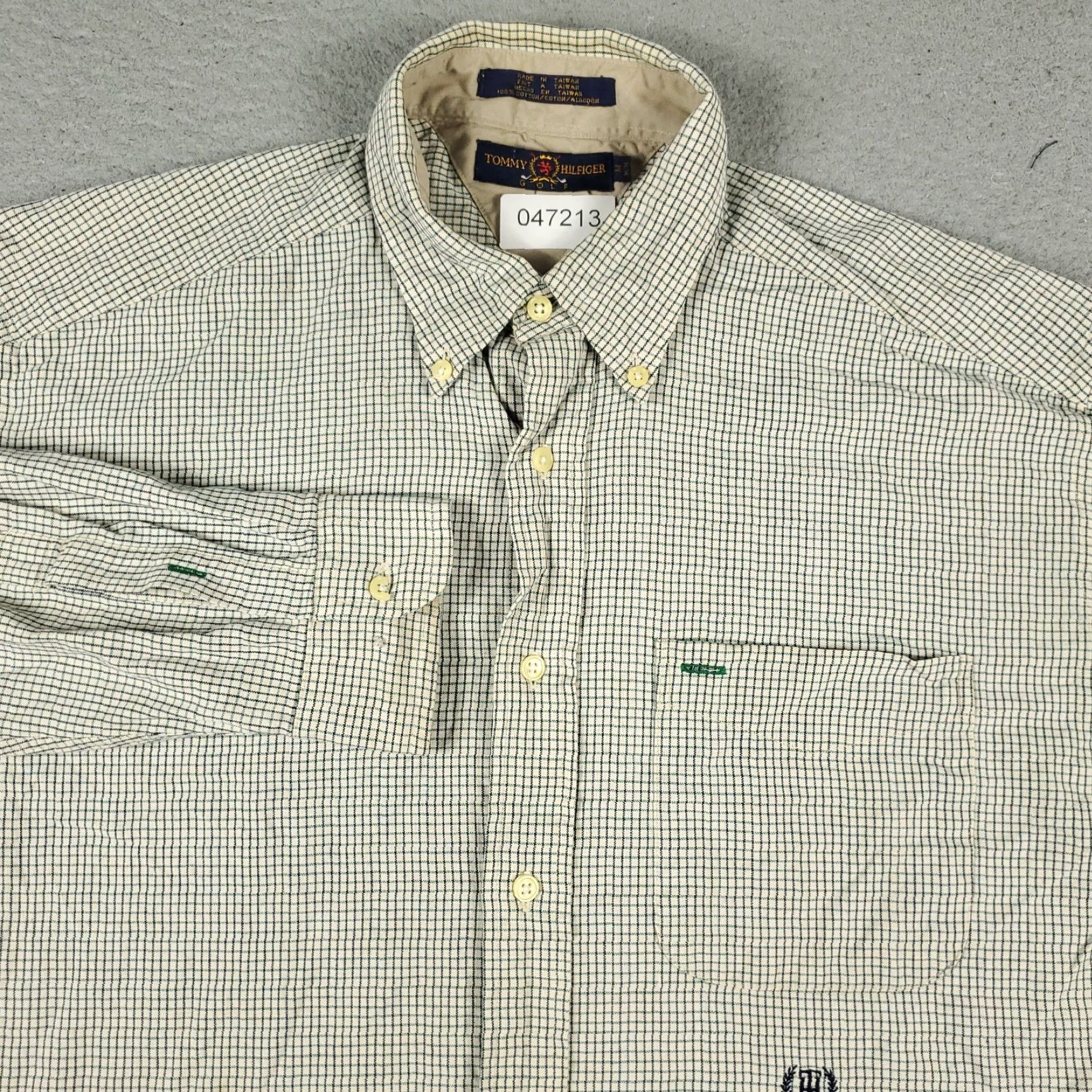 Tommy Hilfiger TOMMY HILFIGER Men's Medium Green Check Long Sleeve Button-Up Shirt Classic Preppy Size US M / EU 48-50 / 2 - 2 Thumbnail