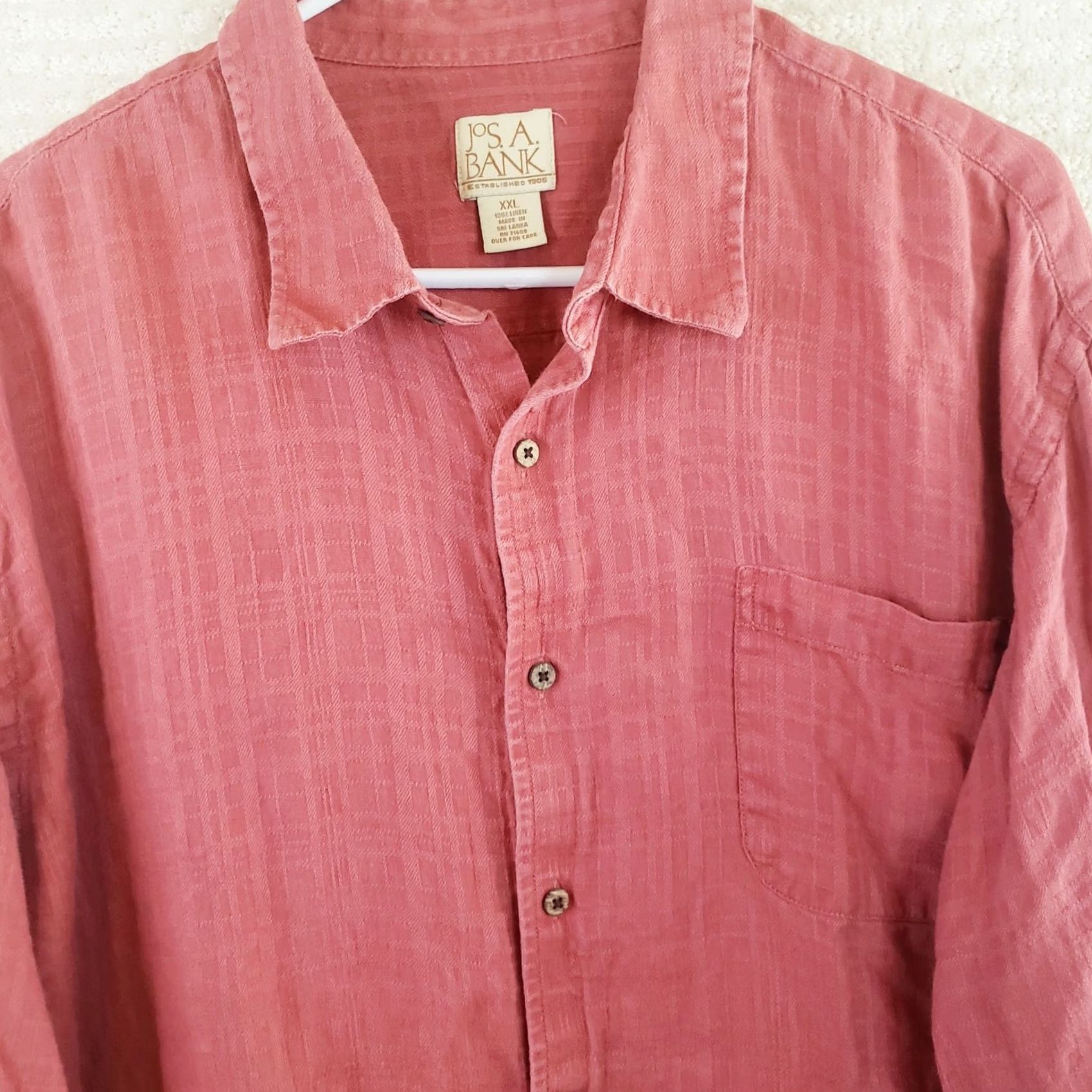 Jos. A. Bank Jos. A. Bank Button-Up 100% Linen Shirt Men’s 2XL Coral Long Sleeves Shirt Mens 2XL Coral Linen Long Sleeve Button-Up Shirt Beach Classic Size US XXL / EU 58 / 5 - 7 Thumbnail