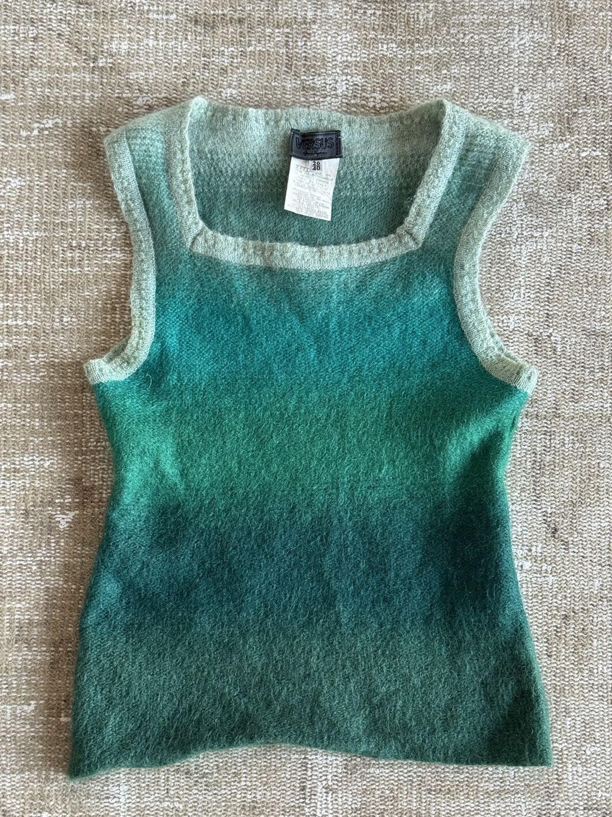 Versus Versus by Versace mohair knit Green tank blouse Vtg Size S / US 4 / IT 40 - 2 Thumbnail