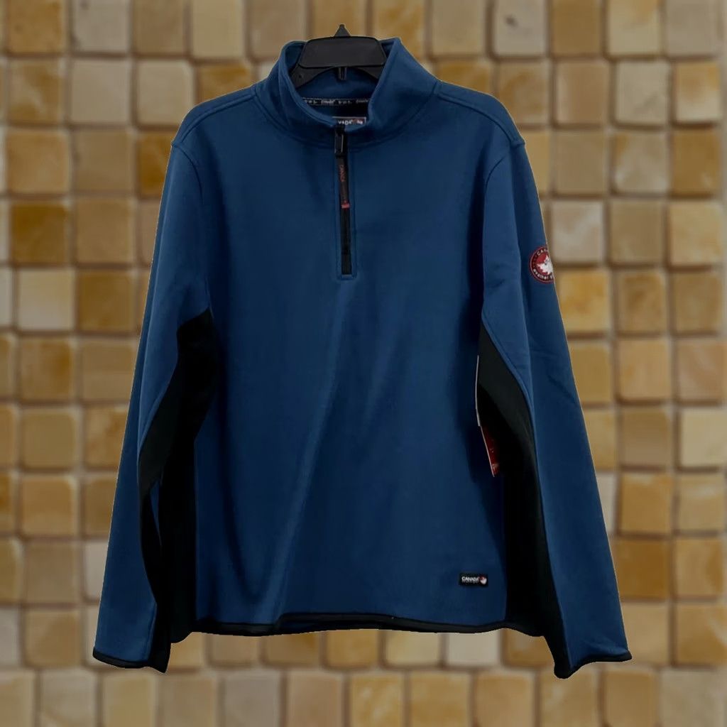 Vintage NEW MENS Canada Weathergear BLUE Black 1/4 Zip Pullover Mock Neck Heritage XXL Pullover Regular Fit Long Sleeve Polyester Winter Outdoor Hiking Mens Size US XXL / EU 58 / 5 - 1 Preview