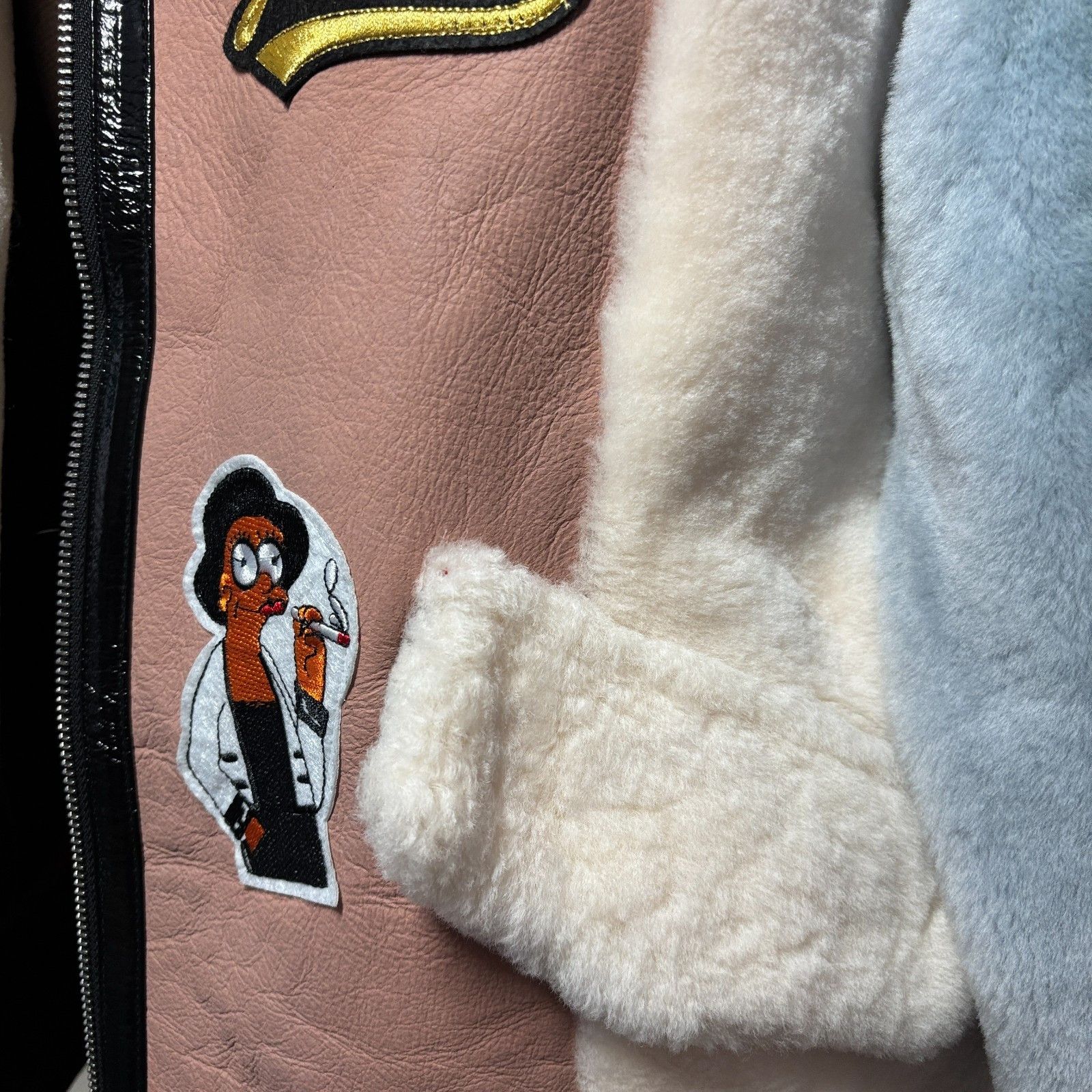Other Rare Patchwork Shearling Jacket Bomber One Size Fits All NEW Size M / US 6-8 / IT 42-44 - 7 Thumbnail