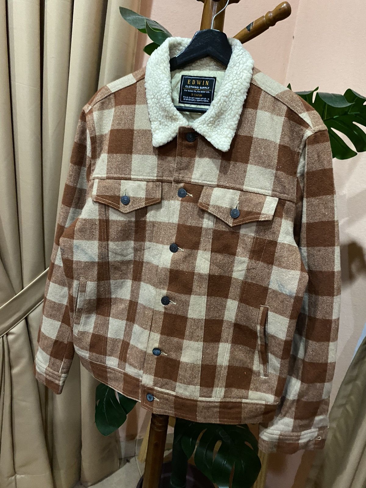 Edwin Edwin Clothing Supply Checked Sherpa Jacket - Men’s Fashion Size US L / EU 52-54 / 3 - 2 Thumbnail