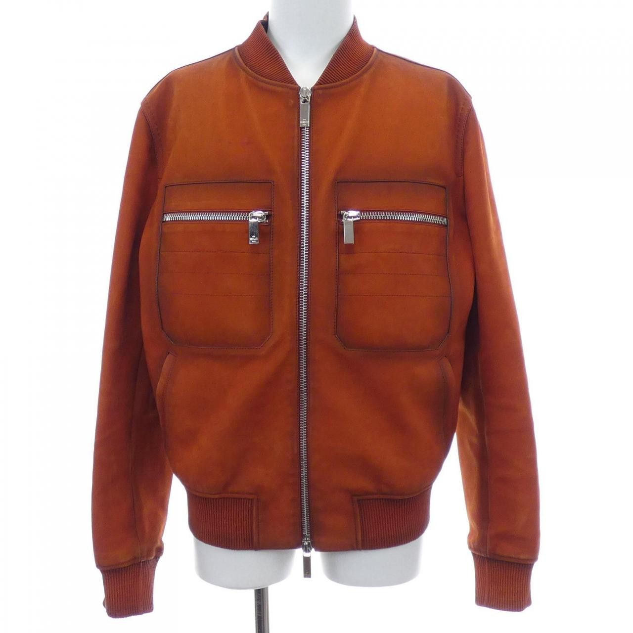 Berluti Berluti Berluti R20LBL100 KAJD Calf Leather Jacket Leather Outerwear R20LBL100 DUTY FREE for USA Size ONE SIZE - 1 Thumbnail