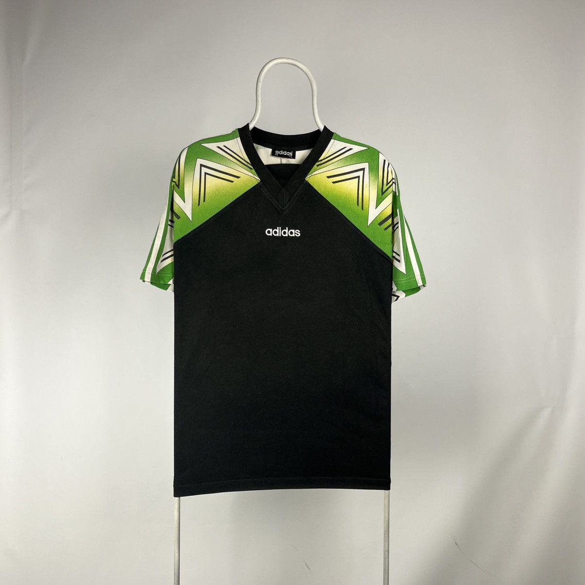 Adidas Vtg 90s Adidas Soccer Short Sleeve V-Neck T-Shirt Size M Size US M / EU 48-50 / 2 - 1 Thumbnail