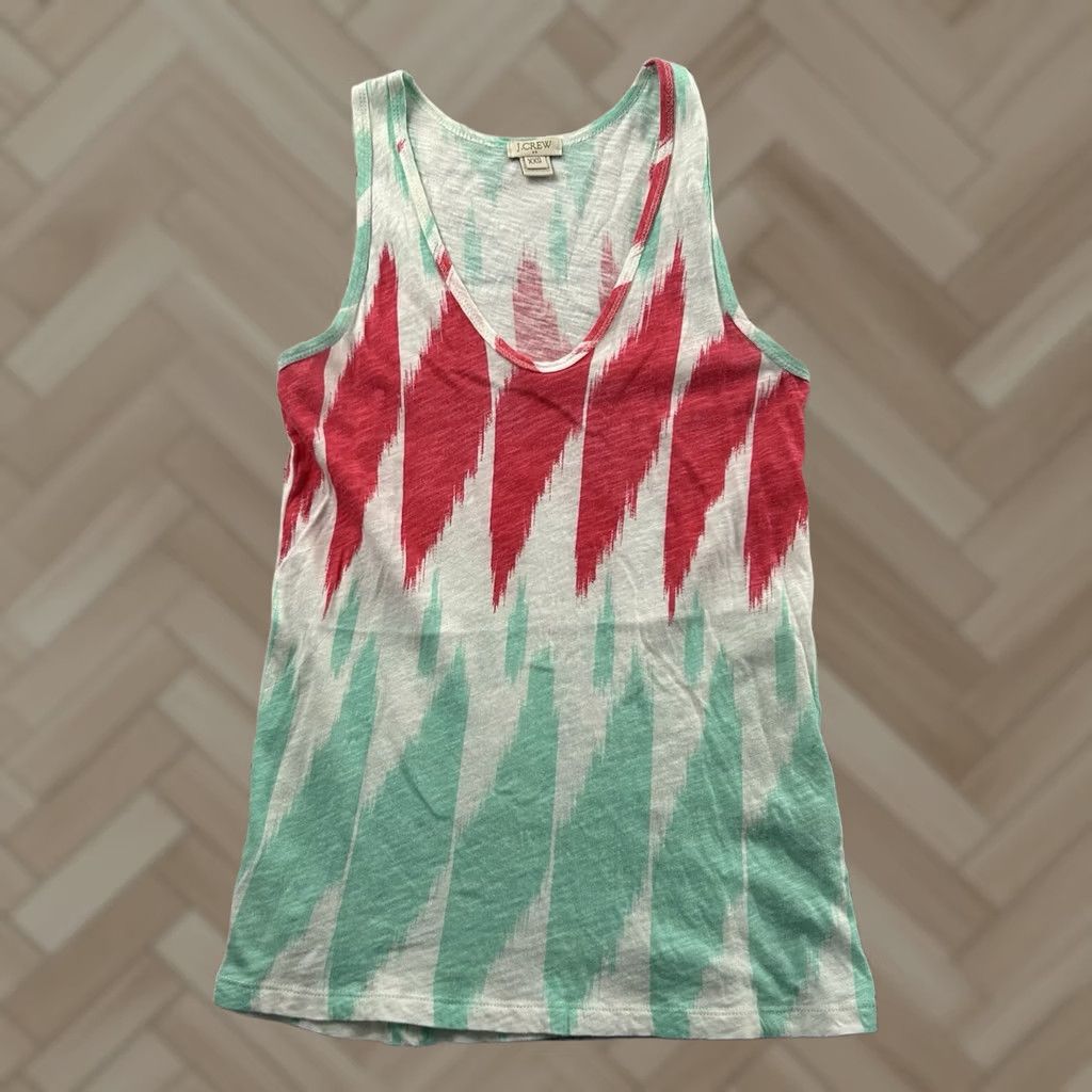 J.Crew J.Crew Tank Shirt Women XS Sleeveless Racerback Multicolor Pink White Green Size XXS / US 00 / IT 34 - 1 Thumbnail