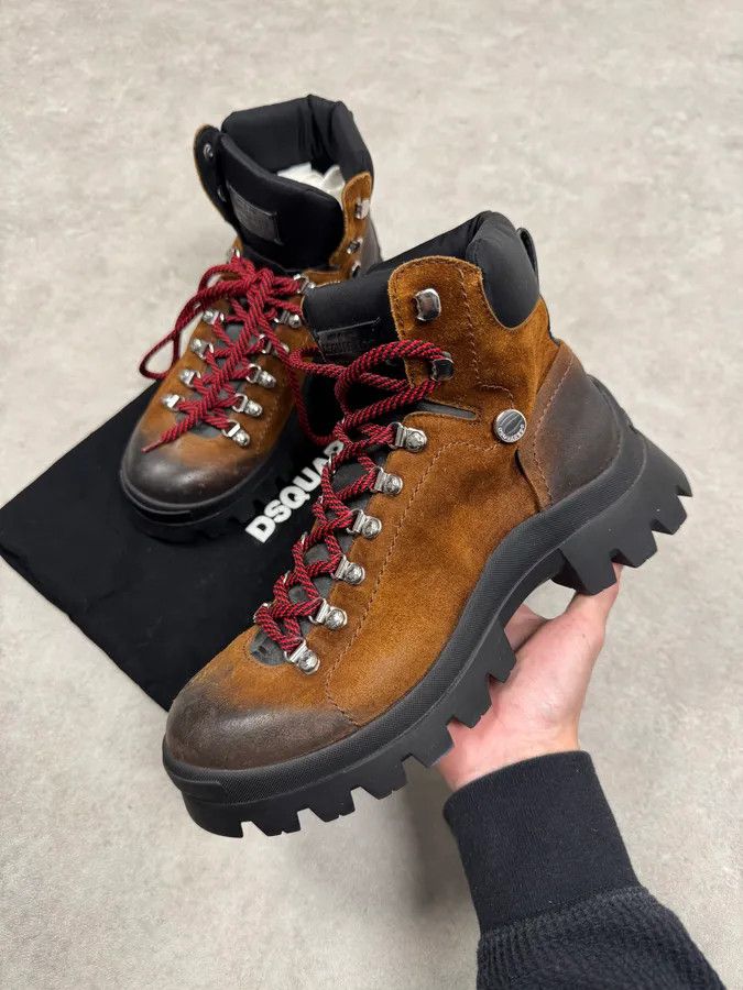 Dsquared2 AW2023 Dsquared2 Brown & Black Canadian Leather Boots Size US 8 / EU 41 - 1 Thumbnail