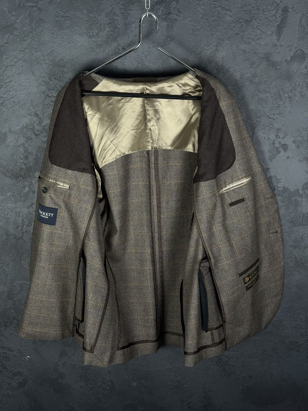 Hackett Men's Hackett London Loro Piana Wool Check Blazer Jacket Size US XL / EU 56 / 4 - 14 Thumbnail