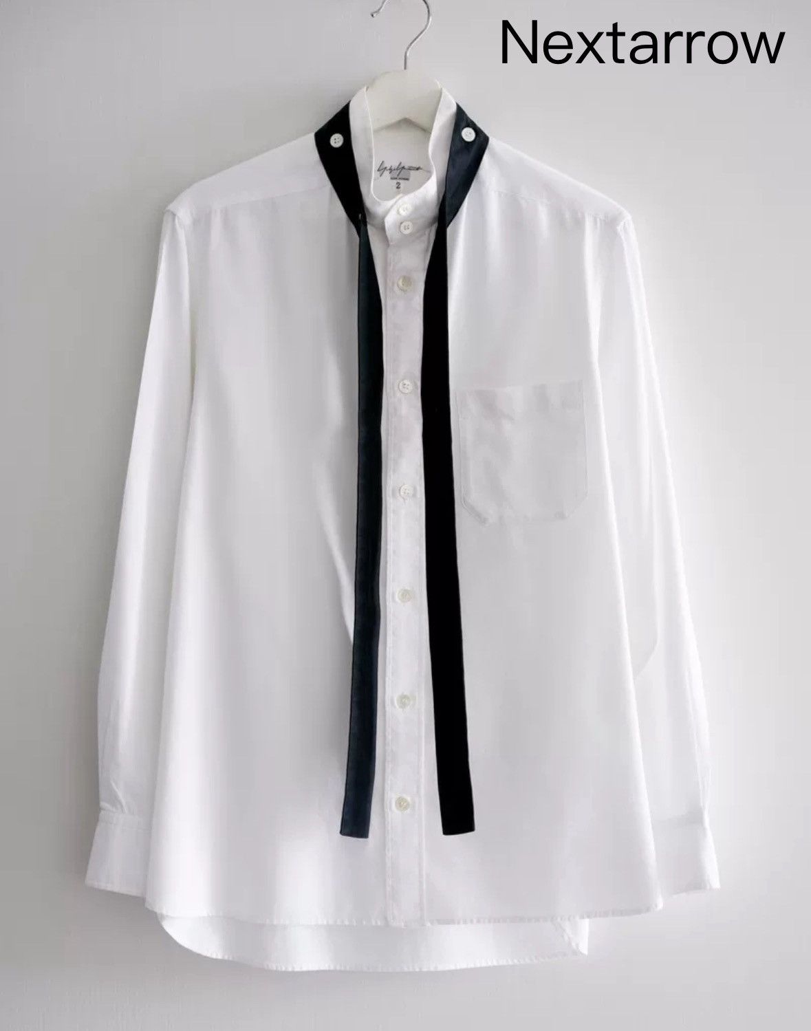 Yohji Yamamoto Yohji Yamamoto 11aw Ribbon Tie White Shirt 2412-Nextarrow Size US M / EU 48-50 / 2 - 1 Thumbnail