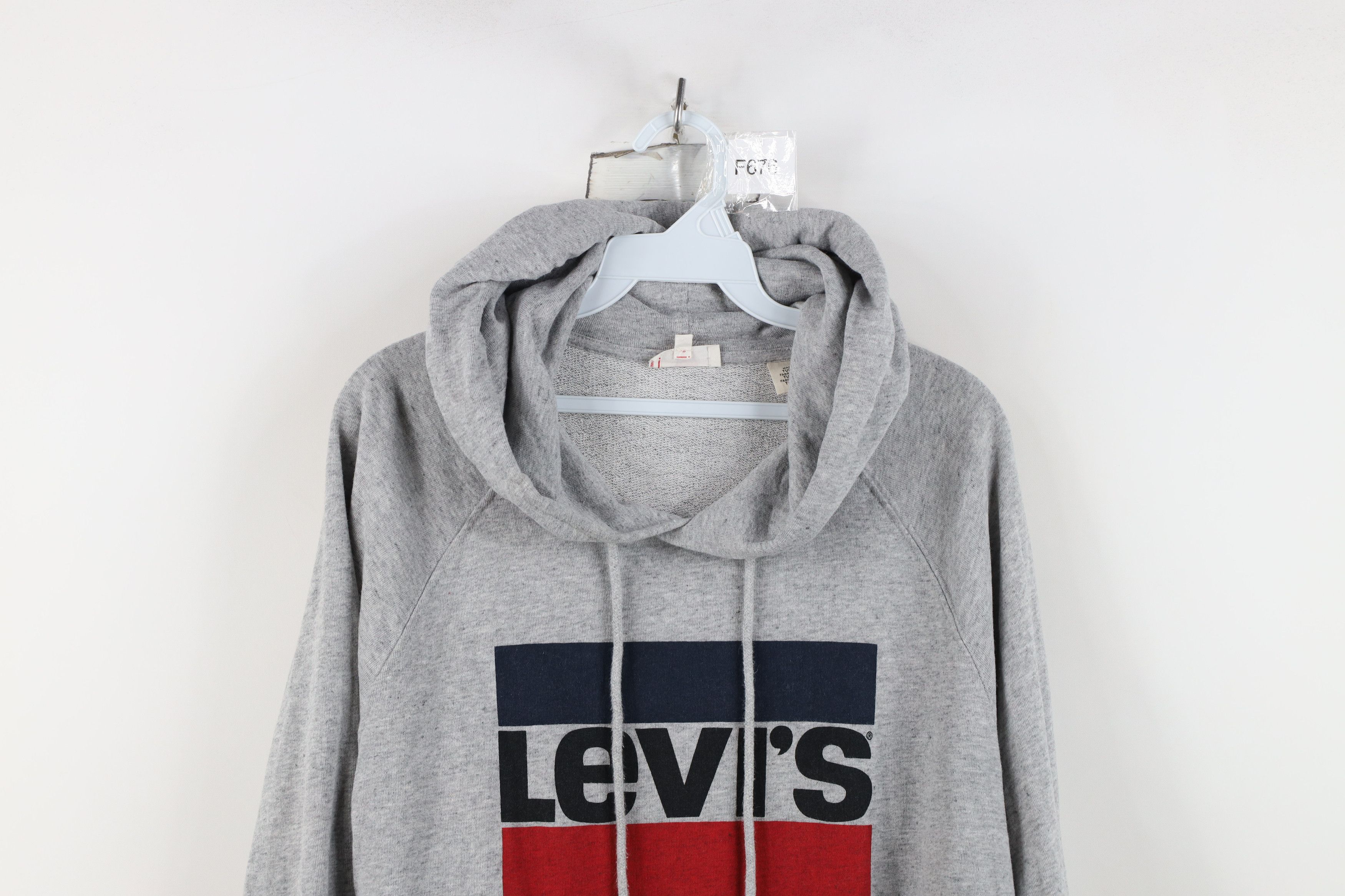 Levi's Y2K Levis Spell Out Box Logo Hoodie Sweatshirt Gray Size US M / EU 48-50 / 2 - 2 Thumbnail