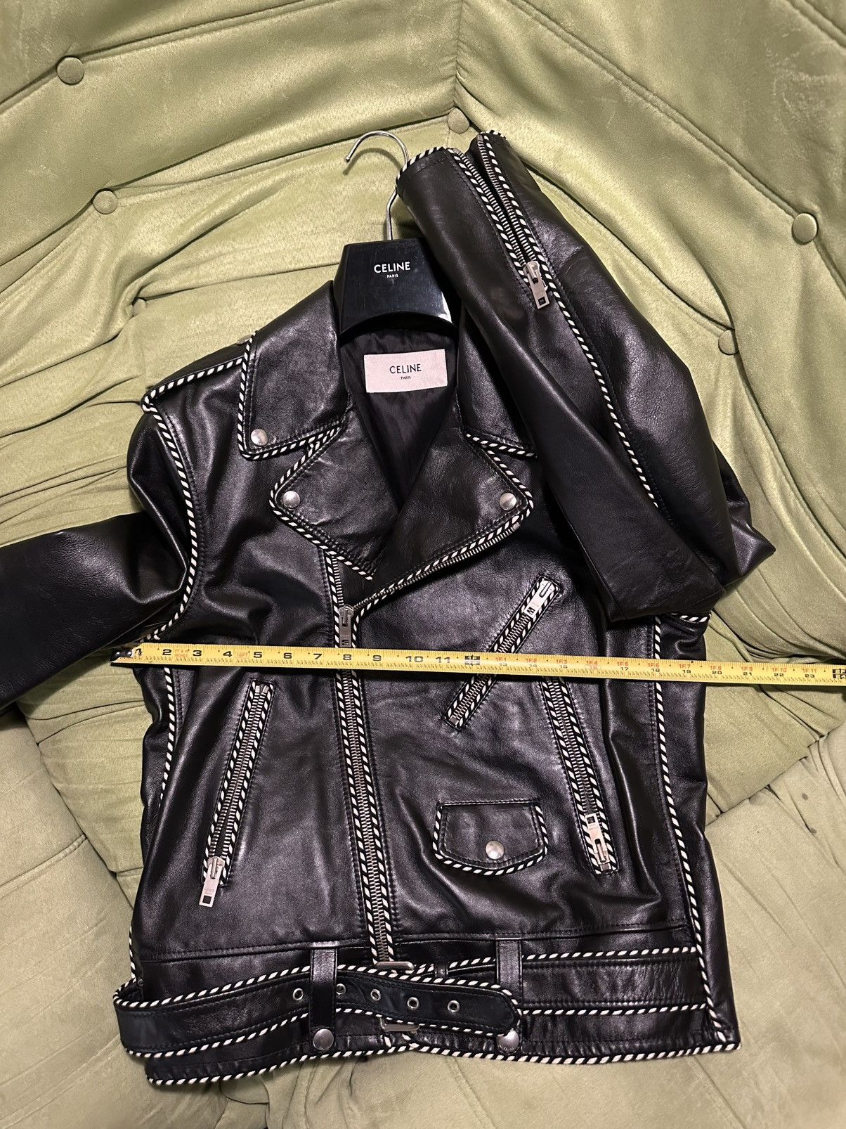 Celine × Hedi Slimane FW19 Braided Piping Calfskin Leather Jacket 48 Size US M / EU 48-50 / 2 - 9 Thumbnail