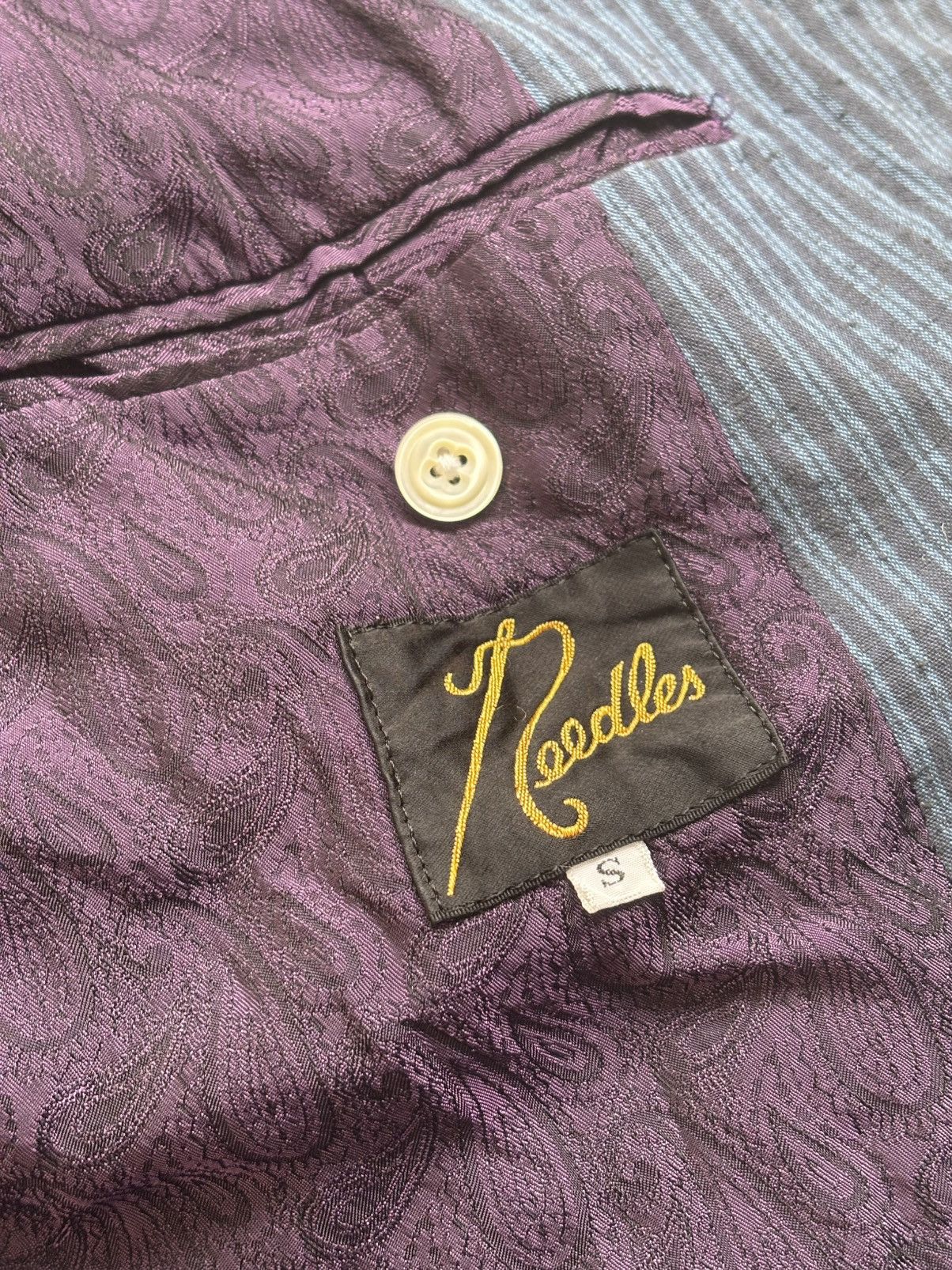 Needles Needles Blue Purple Stripe Suits (Blazer Jacket and Pants) Size 38R - 6 Thumbnail